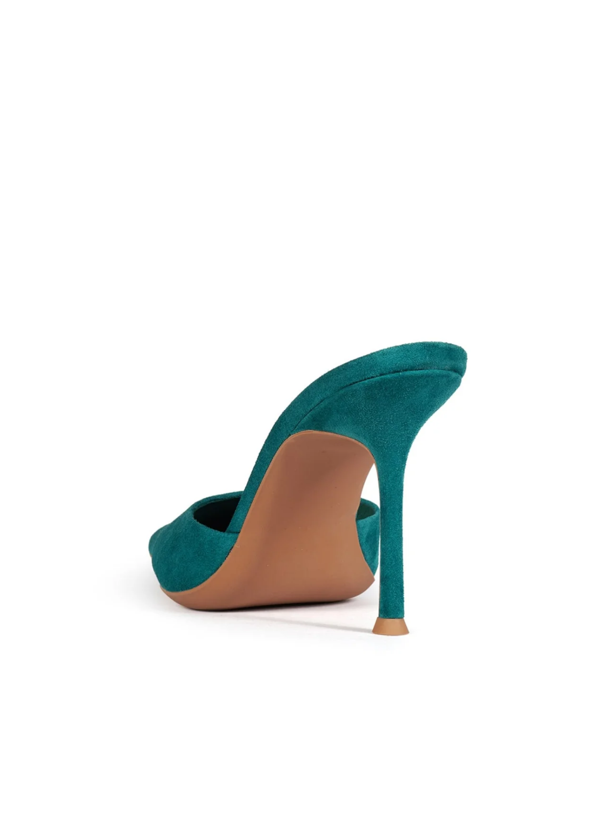 Turquoise Faux Suede Pointed-Toe Slip-On Pump High Heels