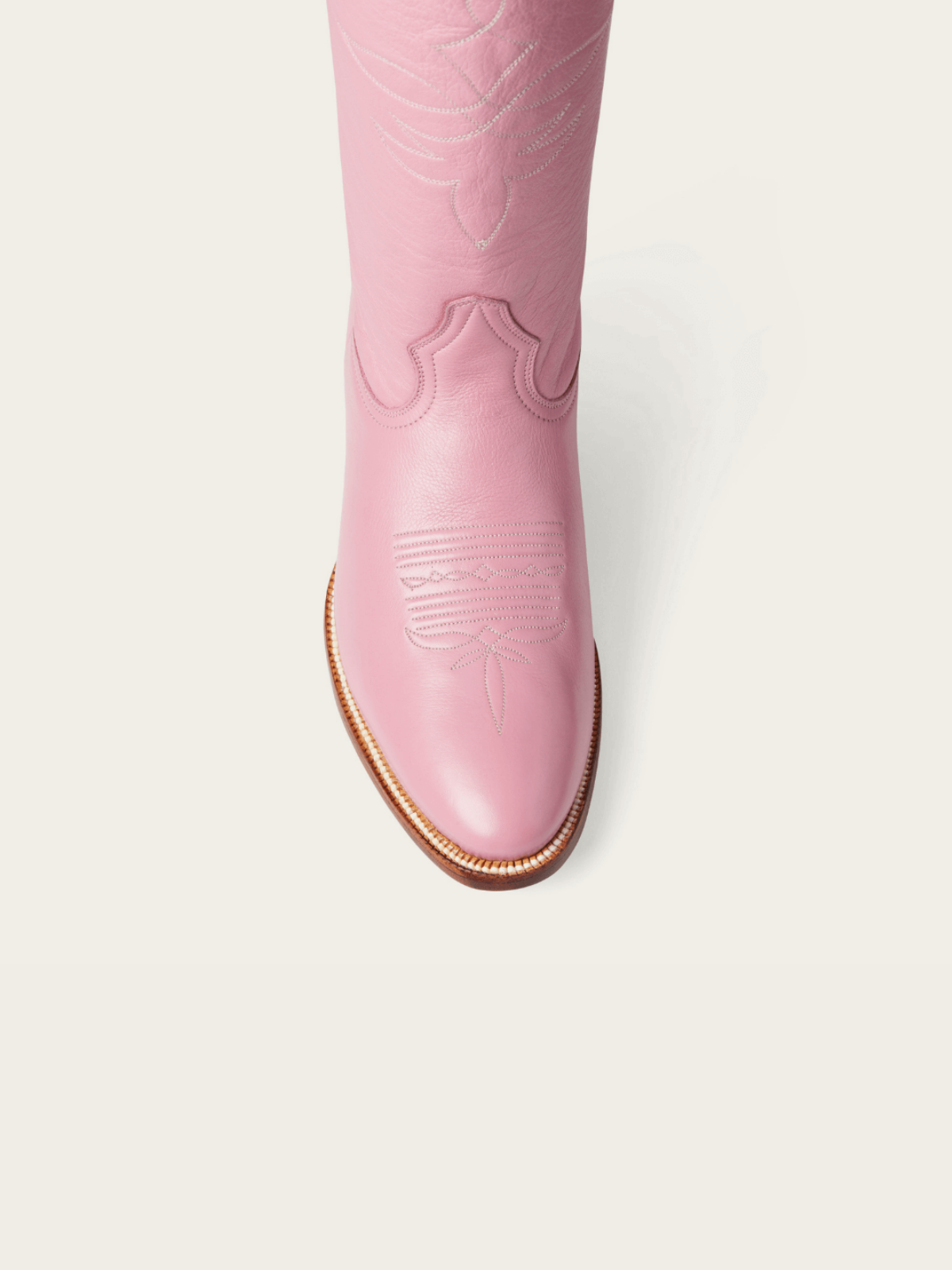 Pink Vegan Leather Embroidery Almond-Toe Wide Mid Calf Tall Cowgirl Boots