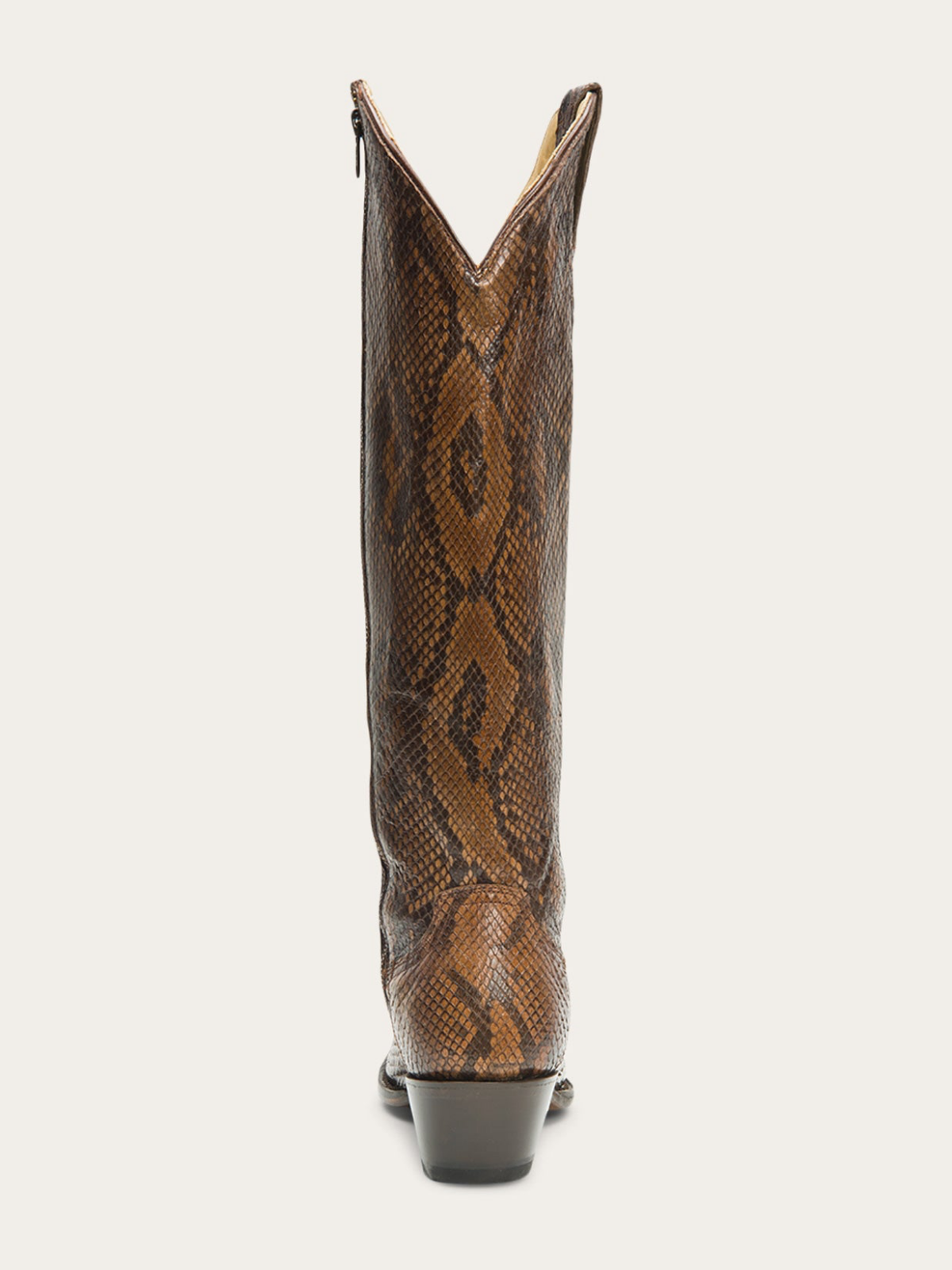 Brown Snakeskin Snip-Toe Classic Wide Calf Tall Knee High Cowgirl Boots