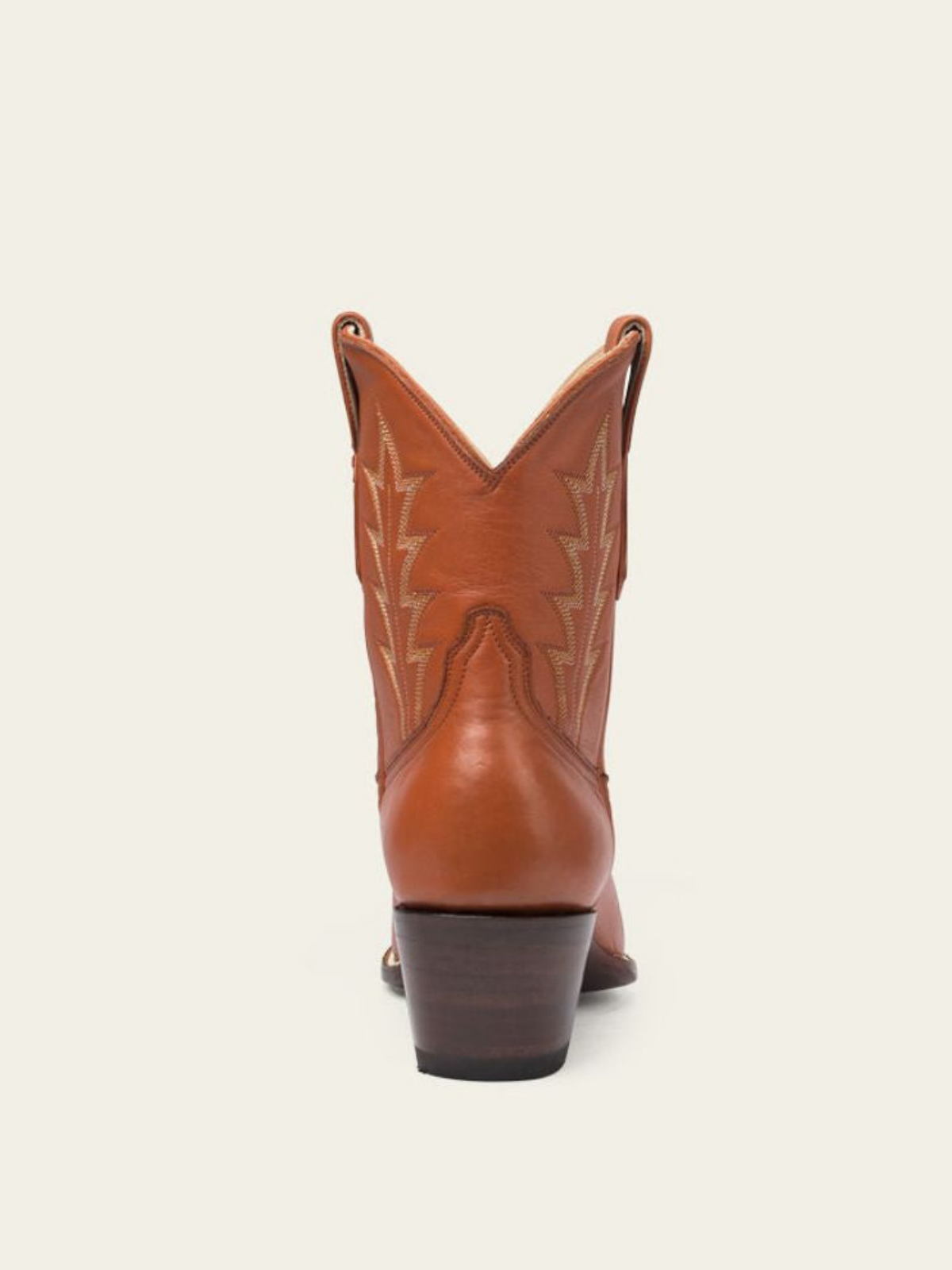 Brown Almond-Toe Embroidery Wide Mid Calf Western Boots For Women