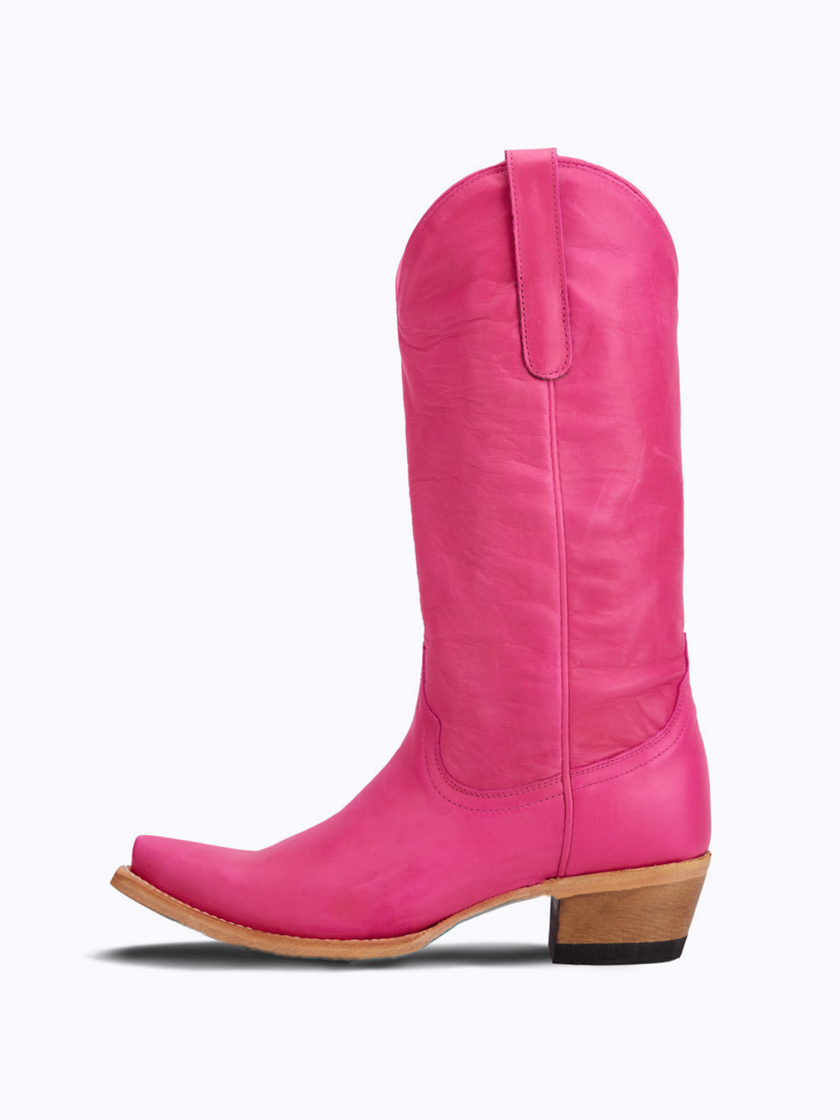 Hot Pink Snip-Toe Wide Mid Calf Tall Cowboy Boots For Women