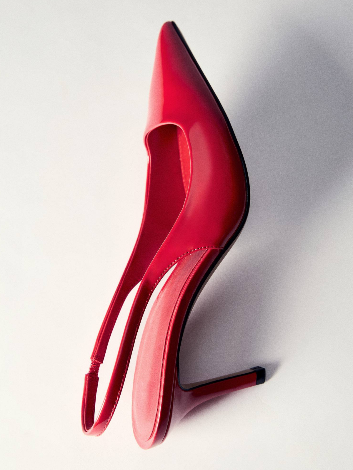 Red Patent Pointed-Toe High Heels Slingback Pumps