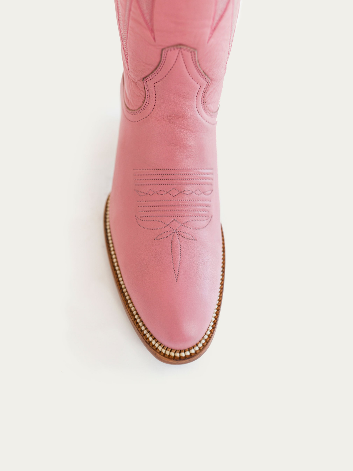 Fuchsia Lightning Inlay Stitch Embroidery Almond-Toe Wide Mid Calf Tall Cowgirl Boots - Pink