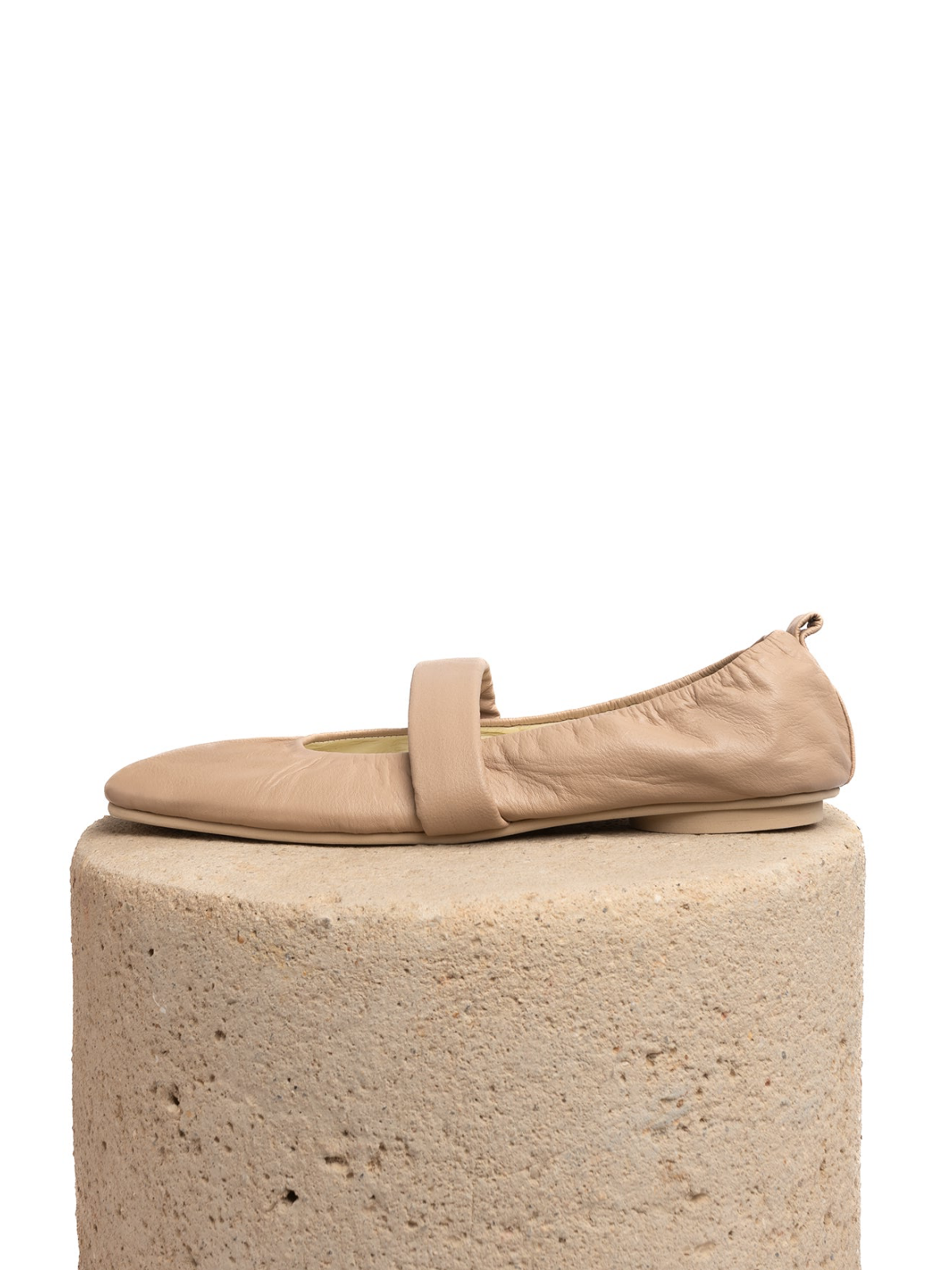 Tan Square Toe Ballet Flats Mary Janes For Women