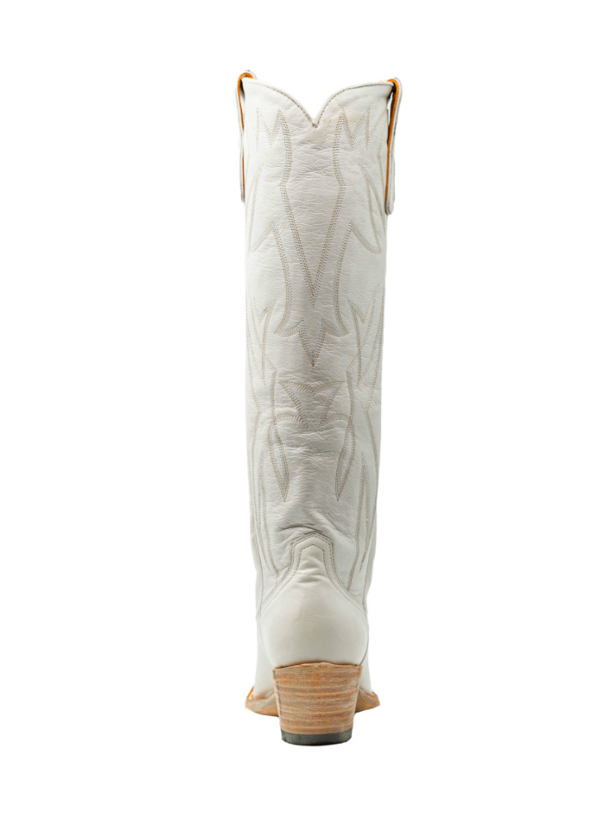 White Embroidery Snip-Toe Wide Calf Cowgirl Boots Knee High Tall Boots