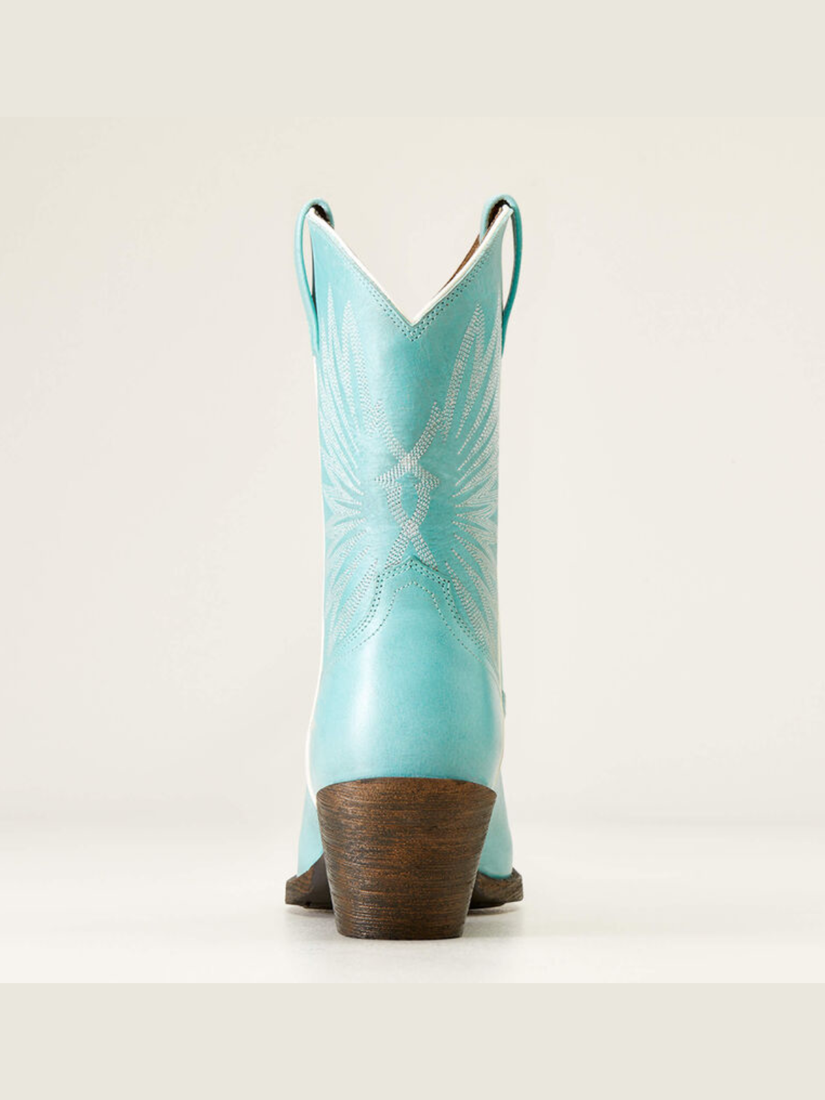 Light Blue Embroidery Snip-Toe Wide Mid Calf Cowgirl Boots