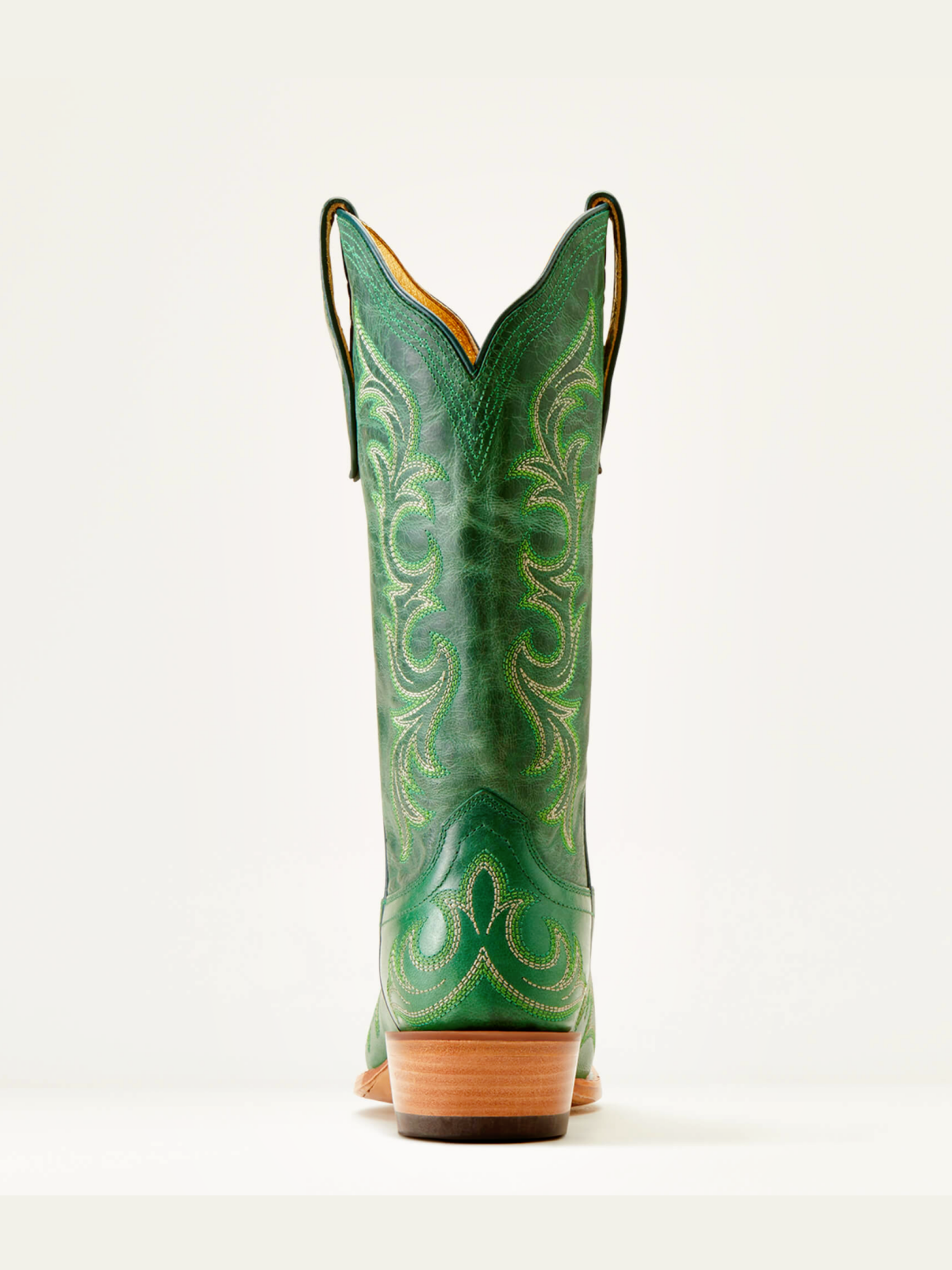 Green Embroidery Snip-Toe Tall Wide Mid Calf Western Boots For Women