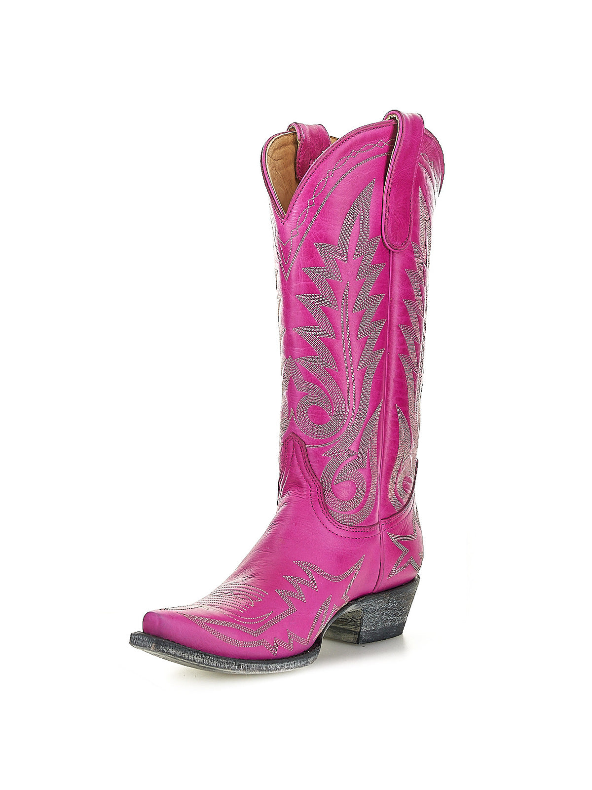 Chic Embroidery Snip-Toe Classic Mid Calf Cowgirl Boots - Pink