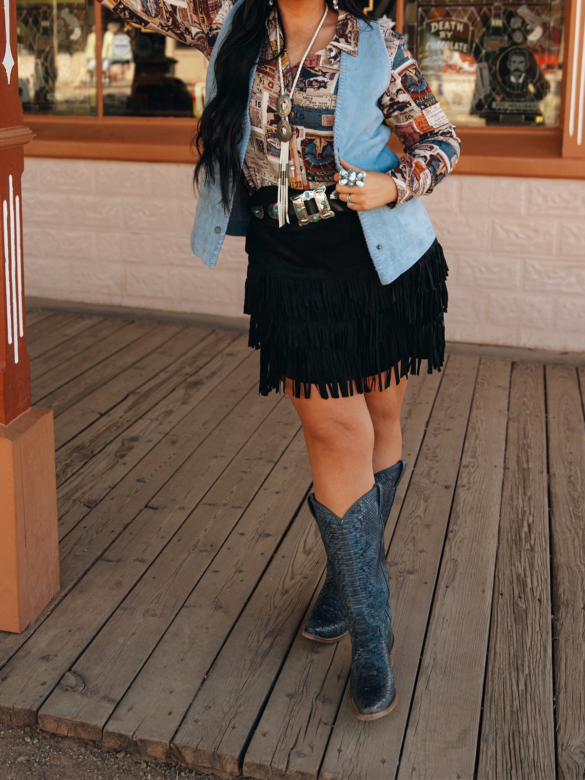 Turquoise Snakeskin Print Snip-Toe Sleek Wide Calf Knee High Cowgirl Boots