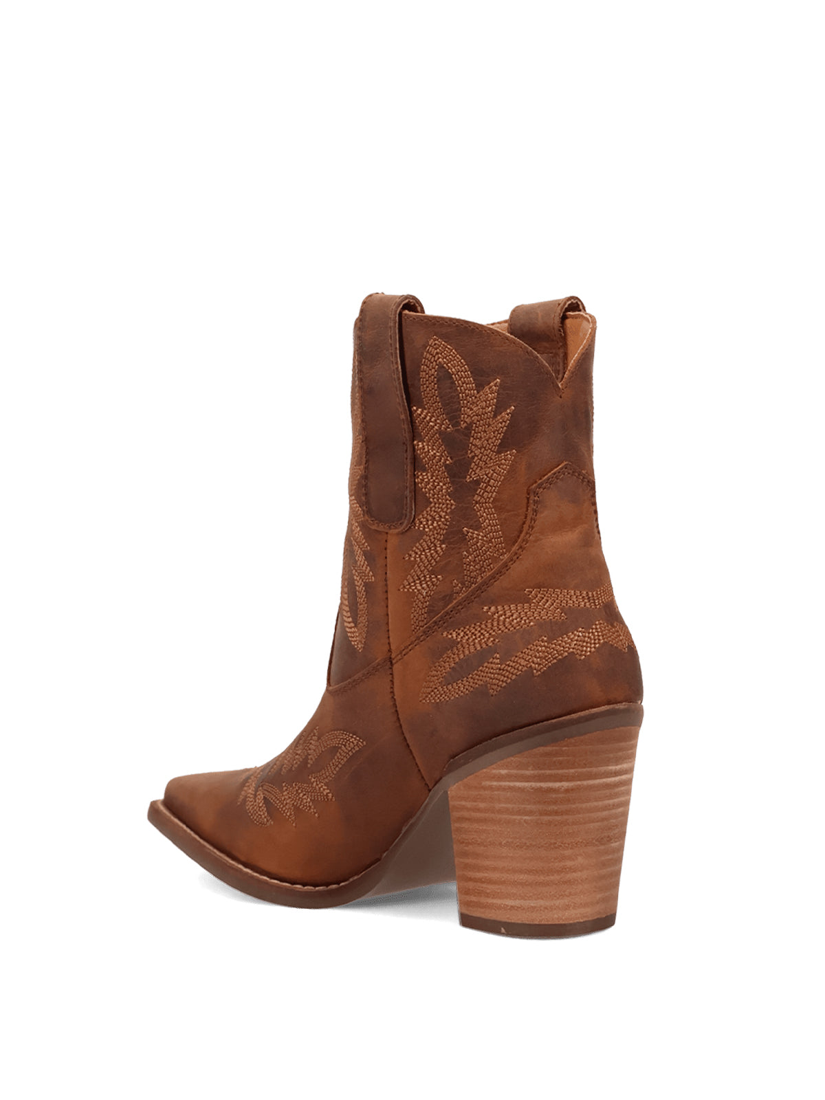 Brown Snip-Toe Classic Embroidery Western Ankle Cowgirl Boots