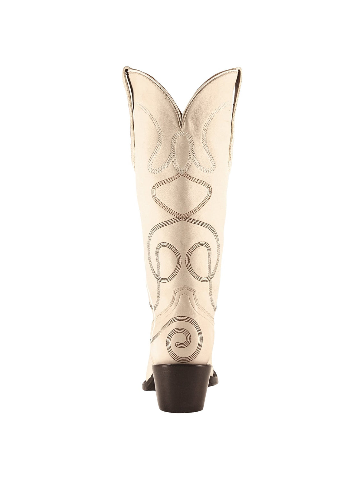 Bone Snip-Toe Simple Embroidery Classic Mid Calf Cowgirl Boots