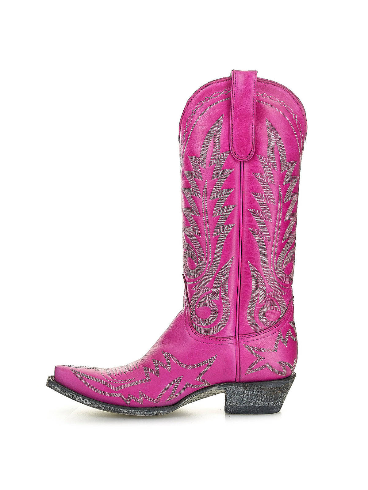 Chic Embroidery Snip-Toe Classic Mid Calf Cowgirl Boots - Pink