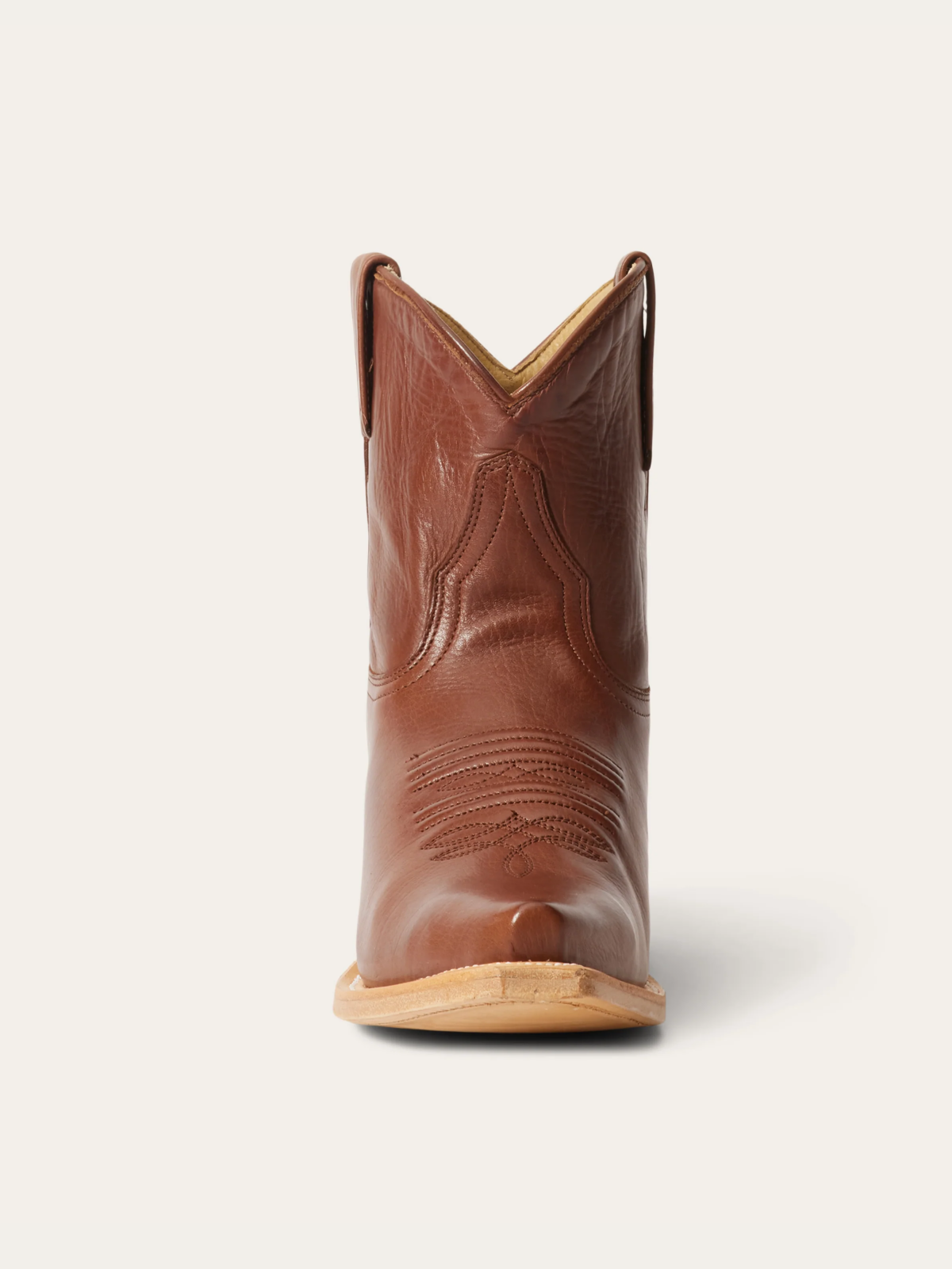 Brown Snip-Toe Classic Wide Mid Calf Cowgirl Boots