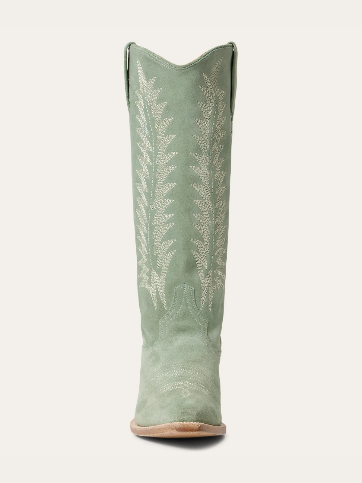 Aqua Faux Suede Snip-Toe Classic Embroidery Wide Mid Calf Tall Cowgirl Boots