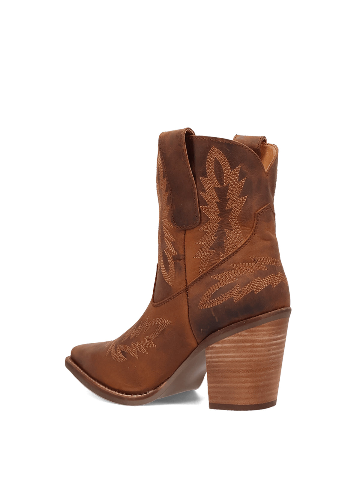 Brown Snip-Toe Classic Embroidery Western Ankle Cowgirl Boots