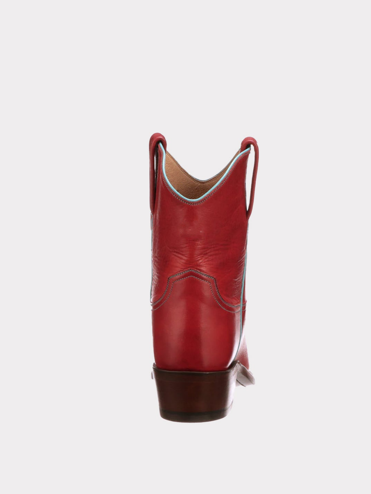 Red Almond-Toe Wide Mid Calf Western Boots For Women