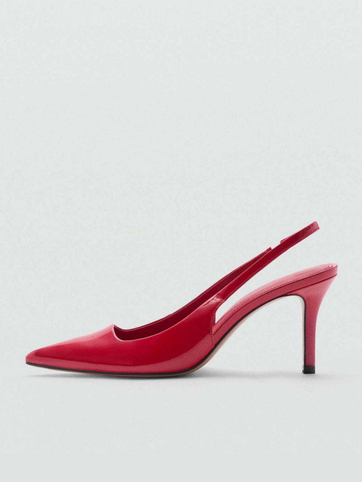 Red Patent Pointed-Toe High Heels Slingback Pumps