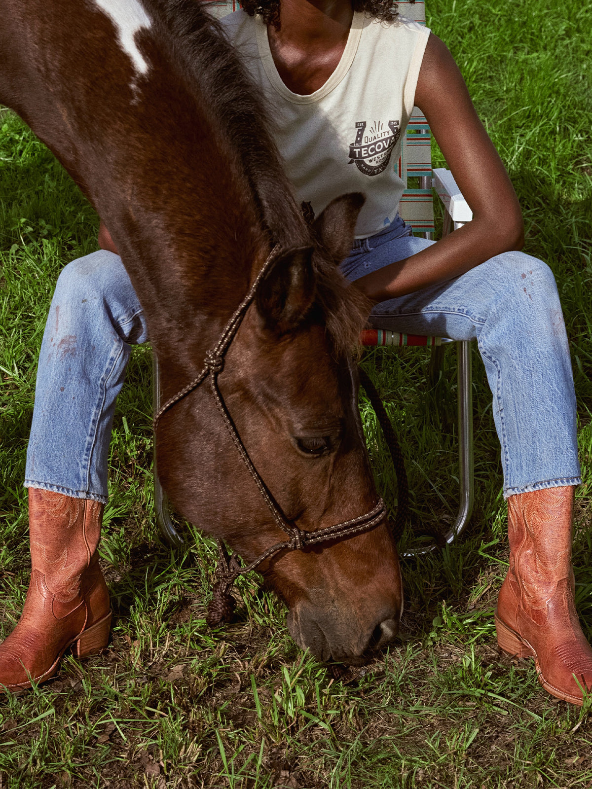 Amber Snip-Toe Embroidery Wide Calf Knee High Cowgirl Boots