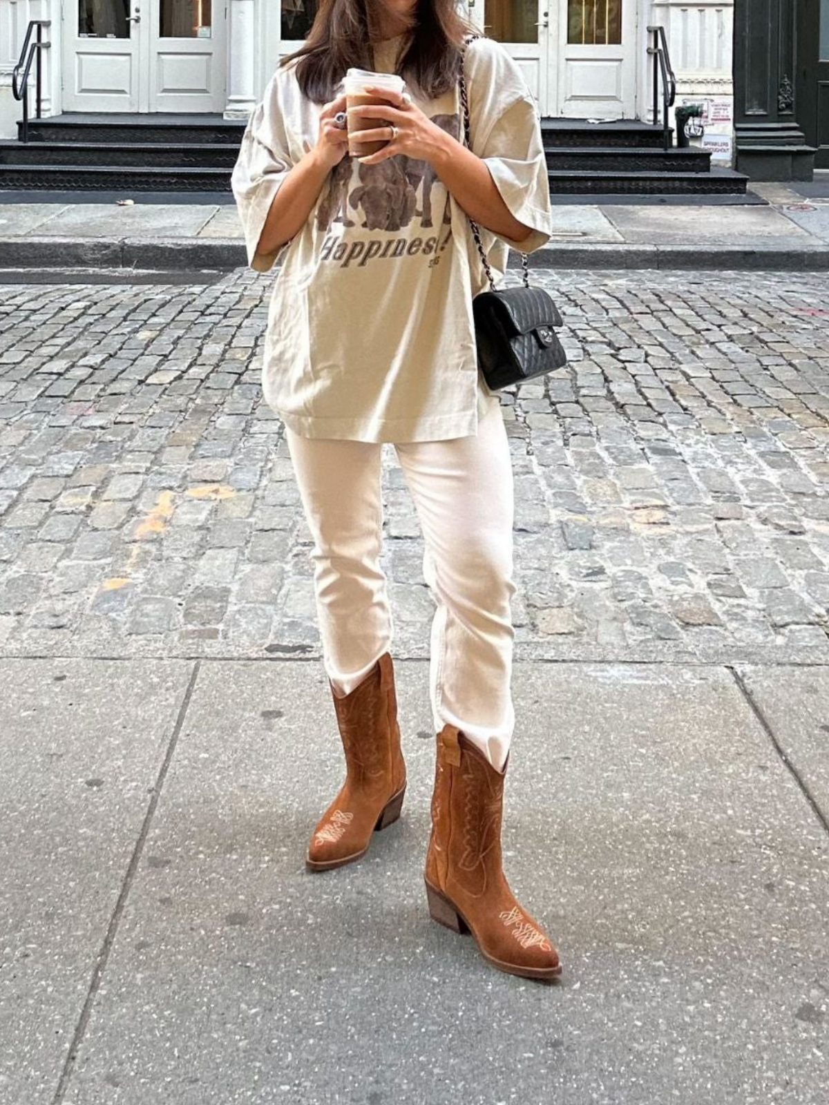 Caramel Faux Suede Snip-Toe Wings Embroidery Wide Mid Calf Cowgirl Boots