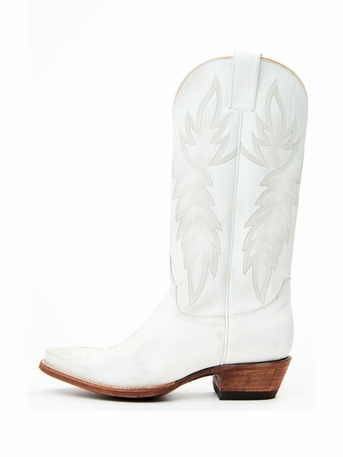 Classic Embroidery Snip-Toe Wide Mid Calf Tall Cowgirl Boots - White