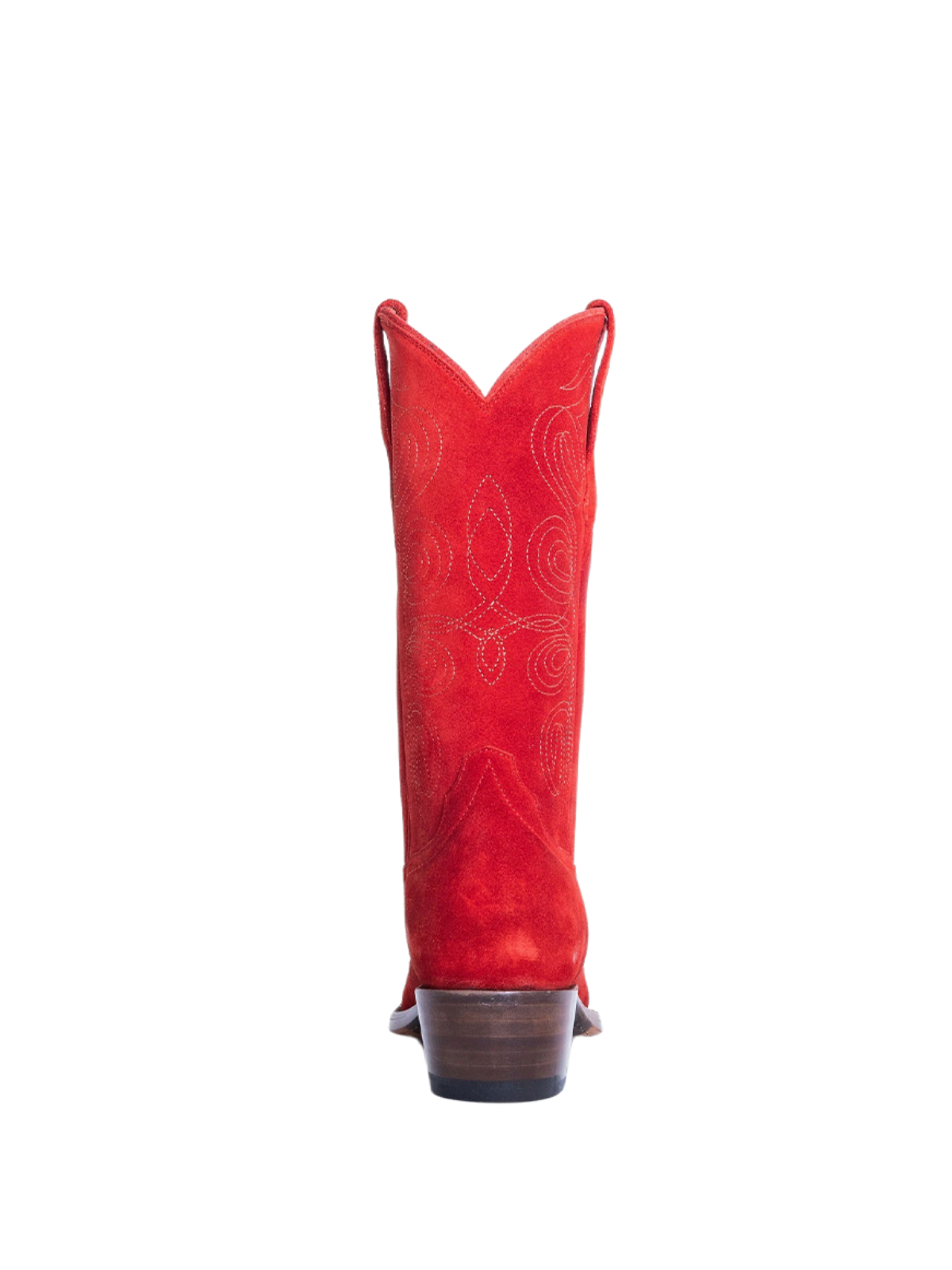 Red Faux Suede Embroidery Cowgirl Boots Wide Calf Western Boots