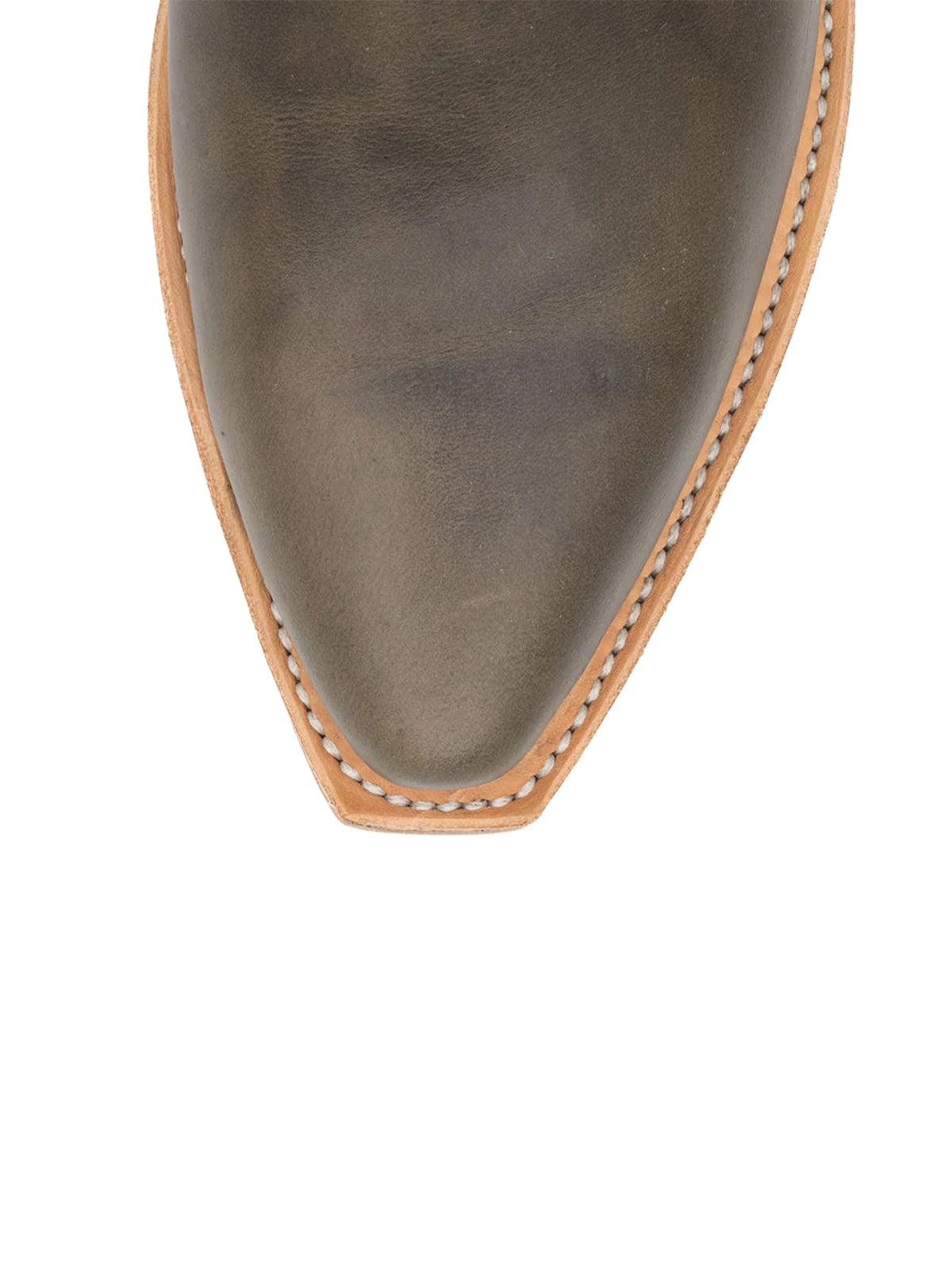 Contrast Khaki And Chocolate Snip-Toe Tulip Embroidery Ankle Cowgirl Boots