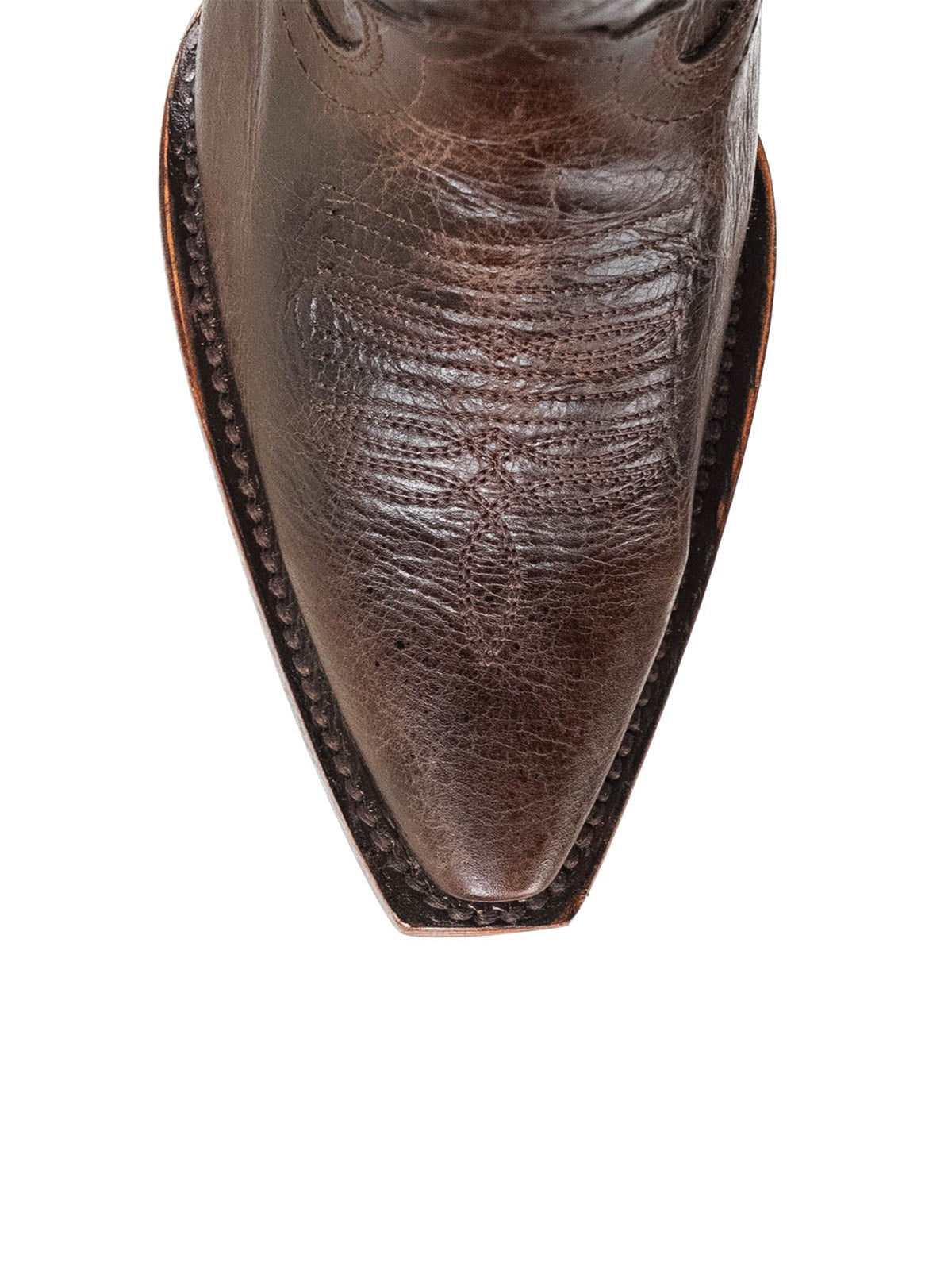 Western Snip-Toe Embroidery Half-Zip Knee High Chic Cowgirl Boots - Dark Coffee