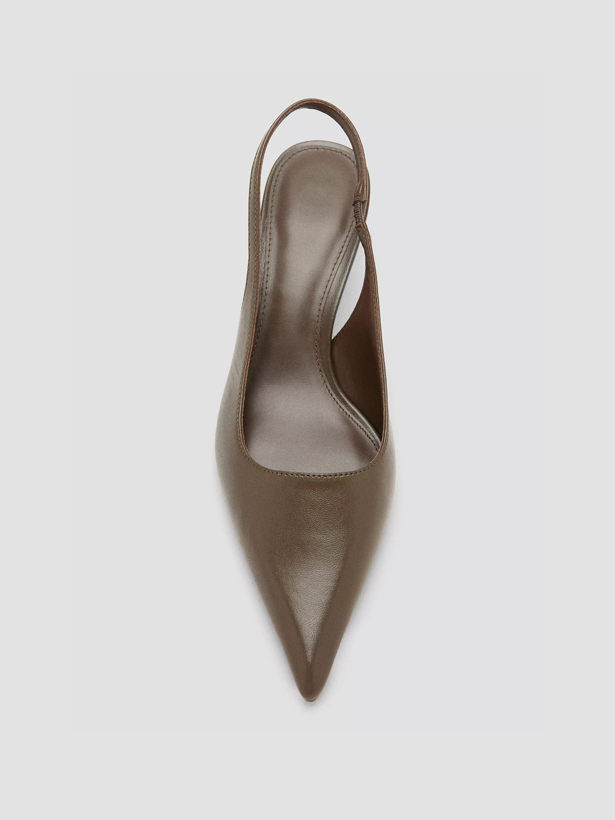 Khaki Pointed-Toe Chic Back Strap Classic Kitten Heels