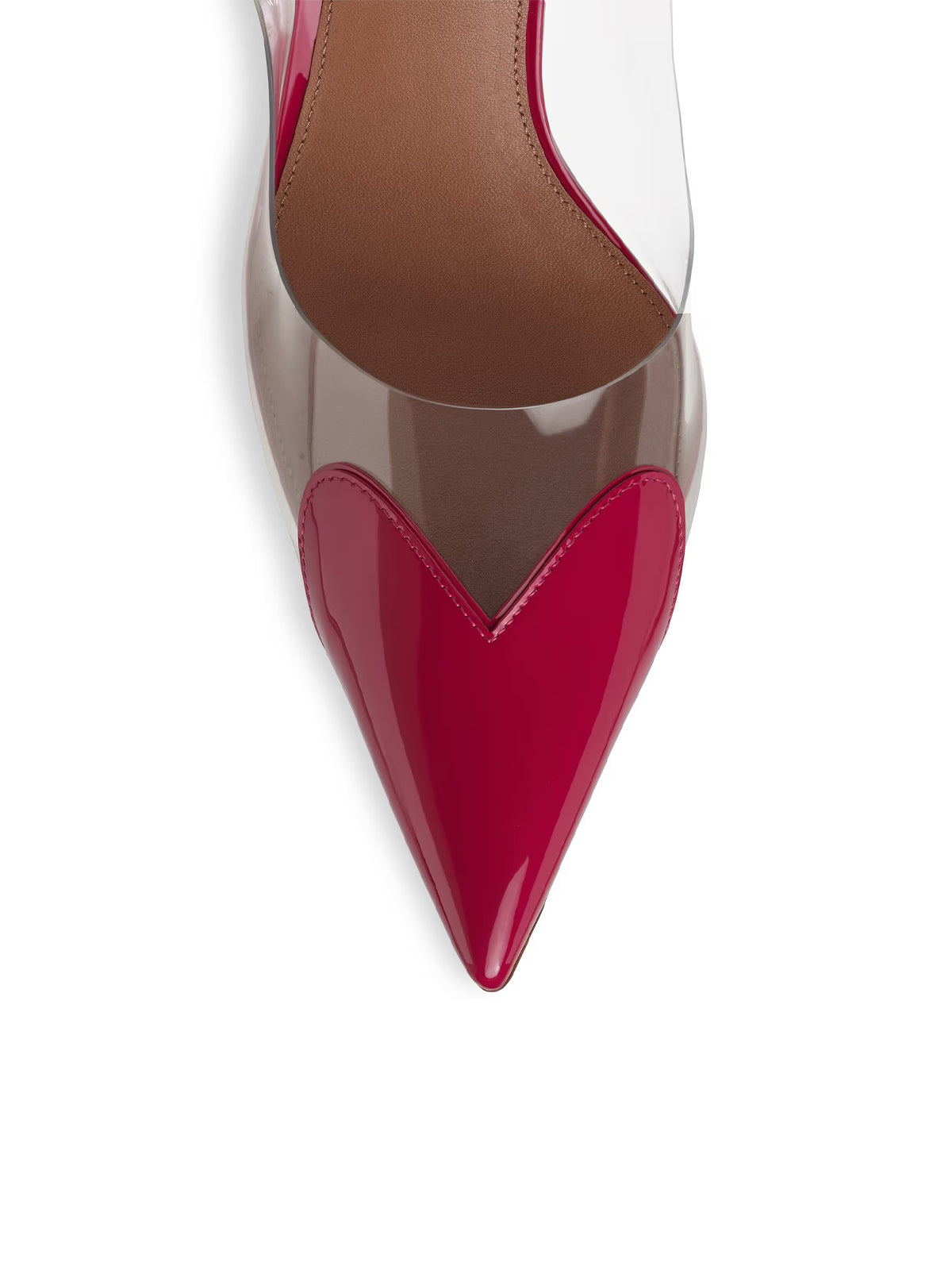 Patent Red And TPU Transparent Film Pointed-Toe Slingback High Heels