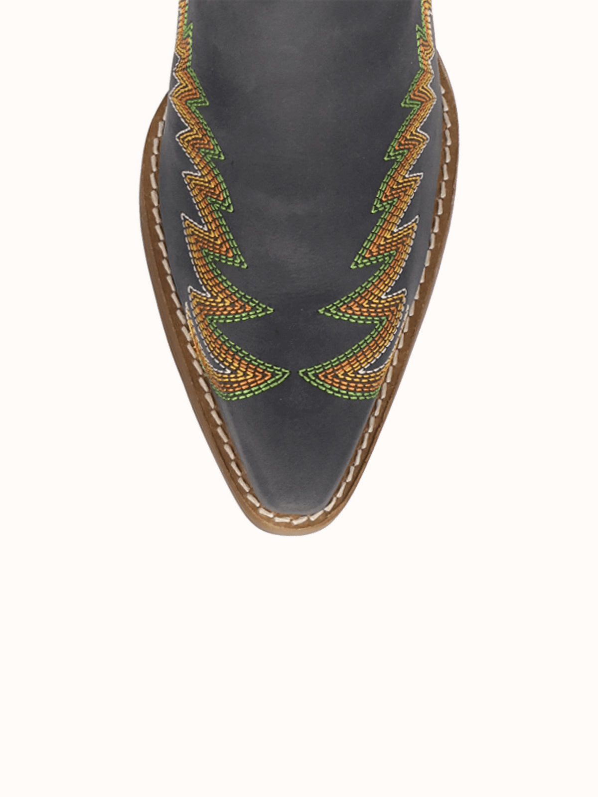 Black Snip-Toe Chic Flame Embroidery Sleek Ankle Cowgirl Boots