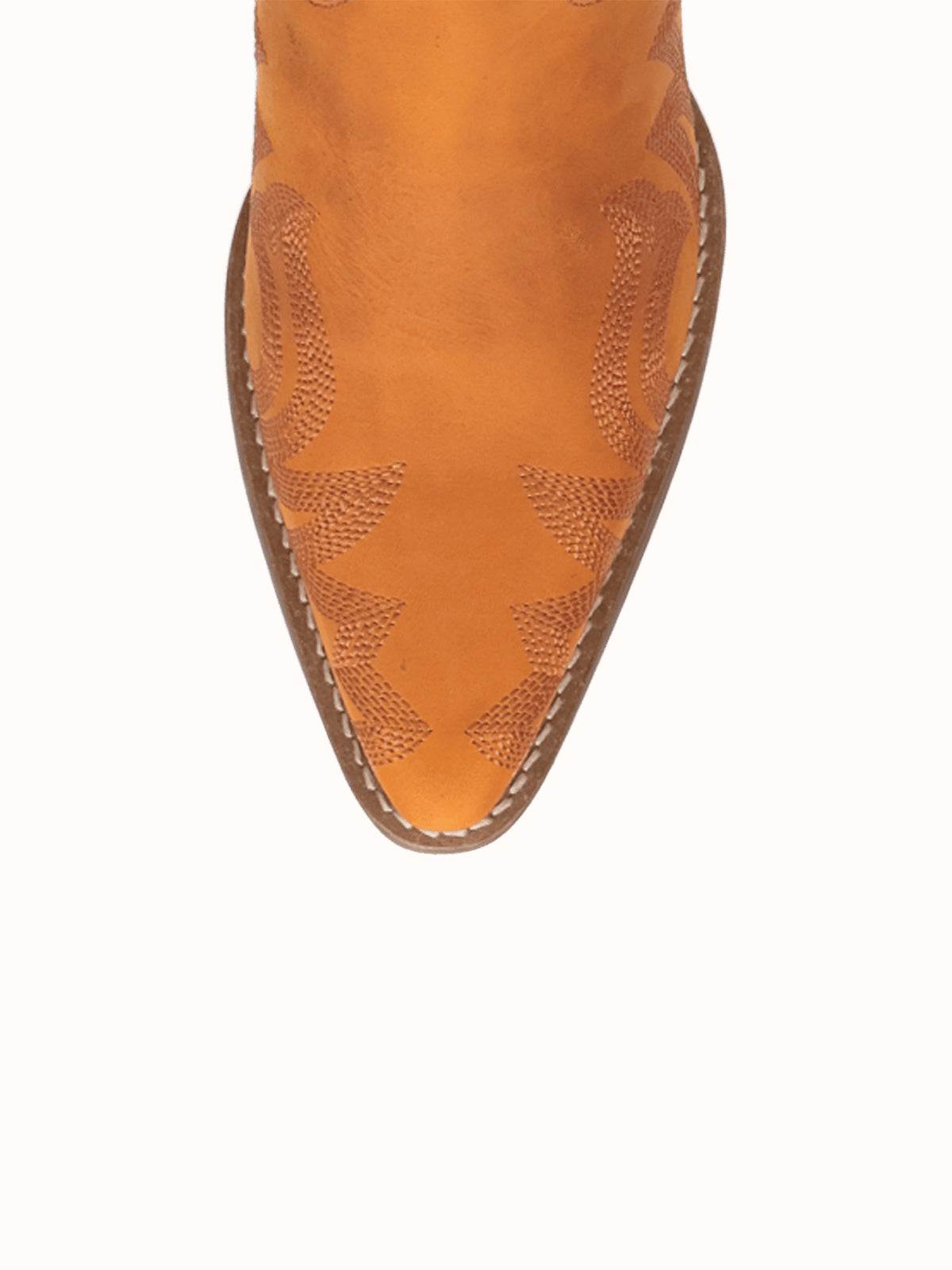 Rust Snip-Toe Faux Suede Side Fringe Embroidery Wide Calf Knee High Cowgirl Boots