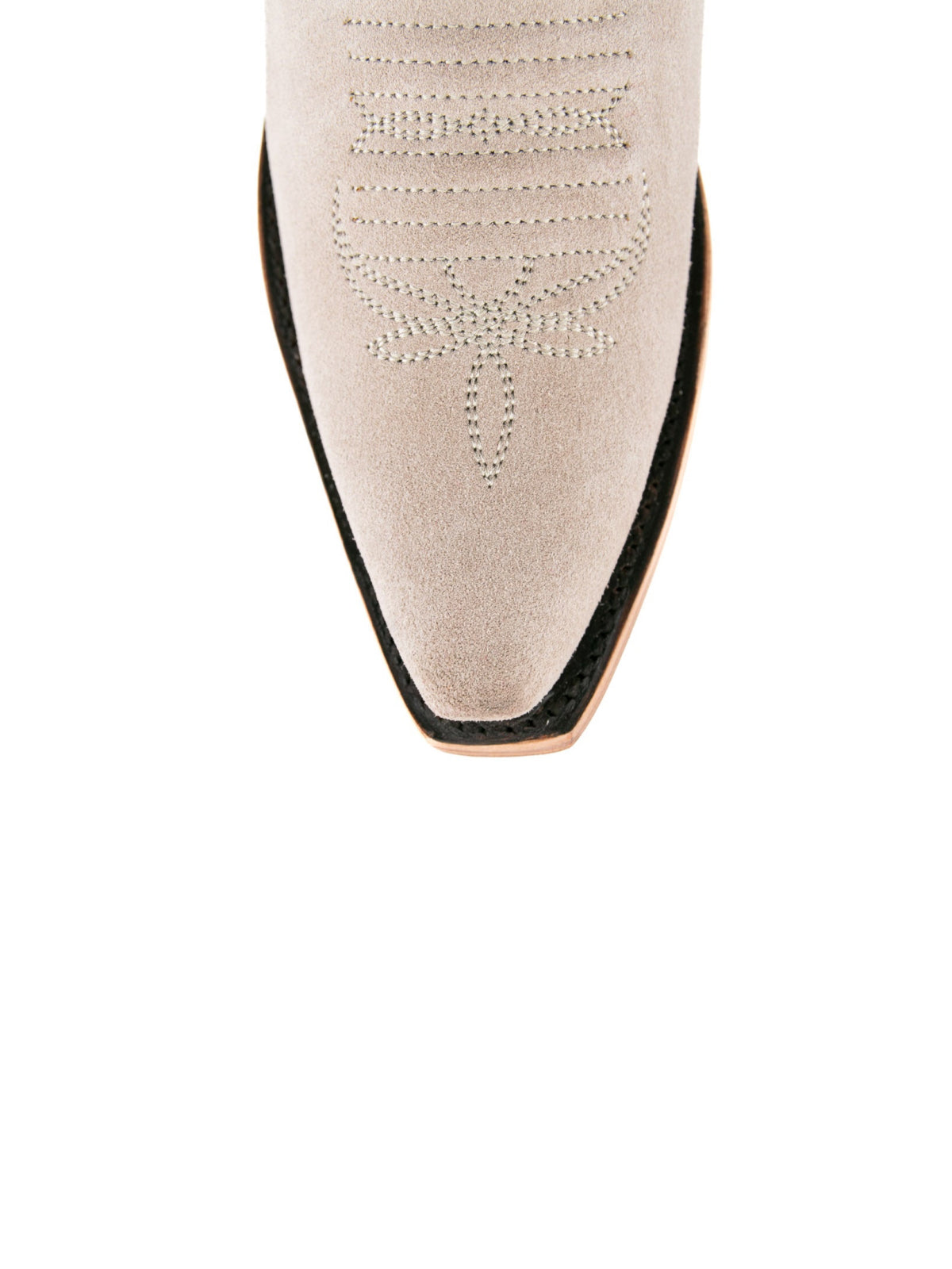 Faux Suede Snip-Toe Half-Zip Embroidery Knee High Tall Cowgirl Boots - Camel