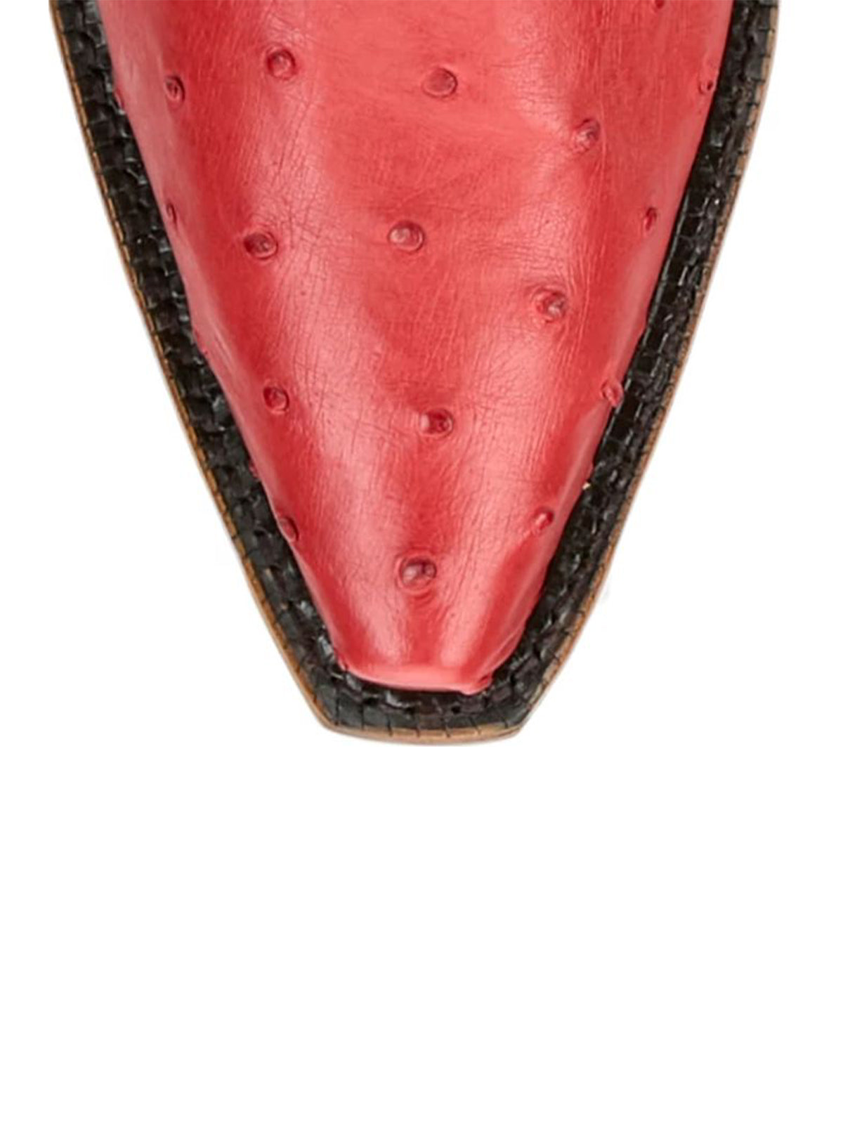 Red Ostrich Print Snip-Toe Western Stitch Knee High Cowgirl Boots