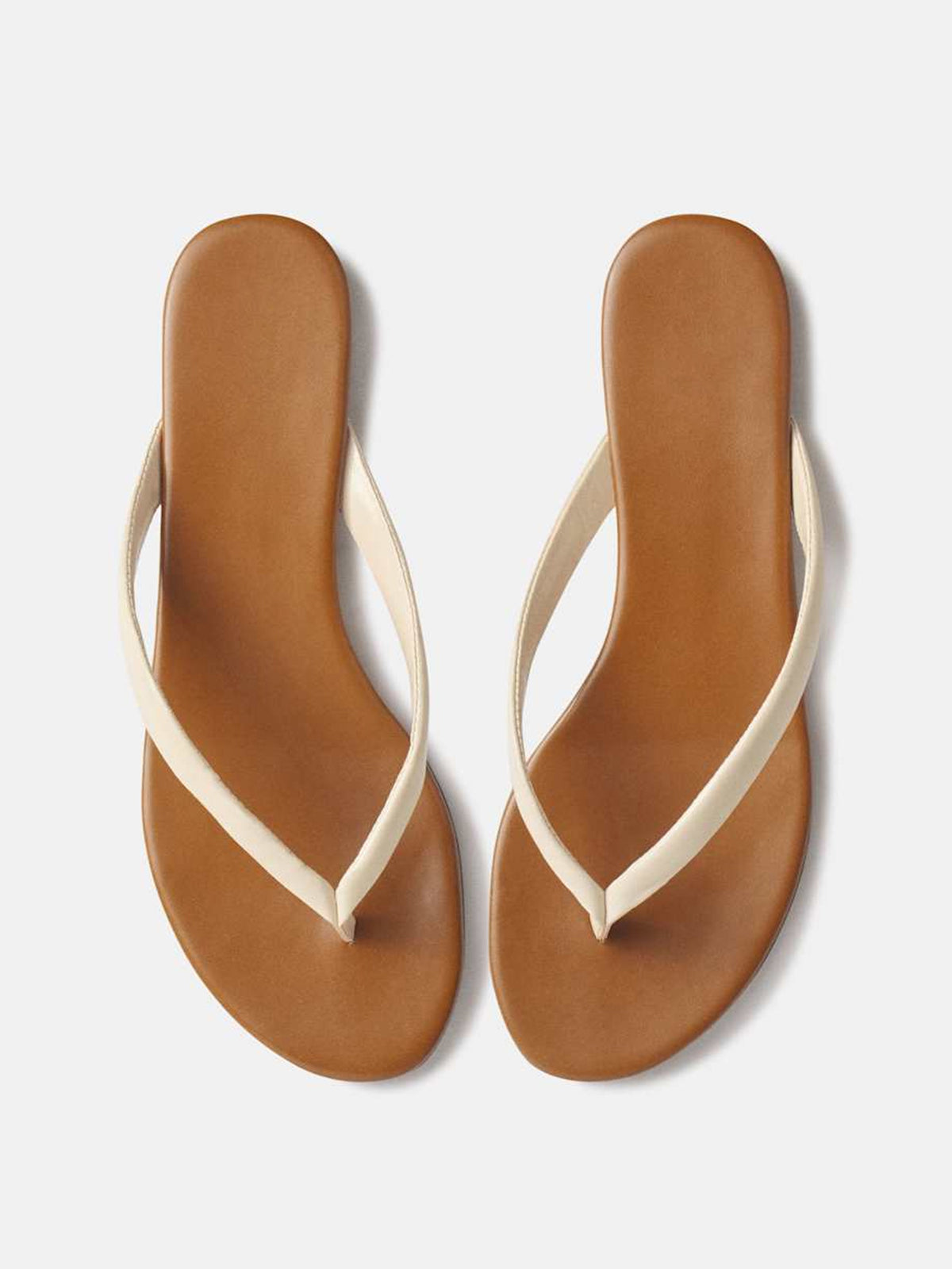 Coffee Round-Toe Flip-Flop Simple Sandals Flats