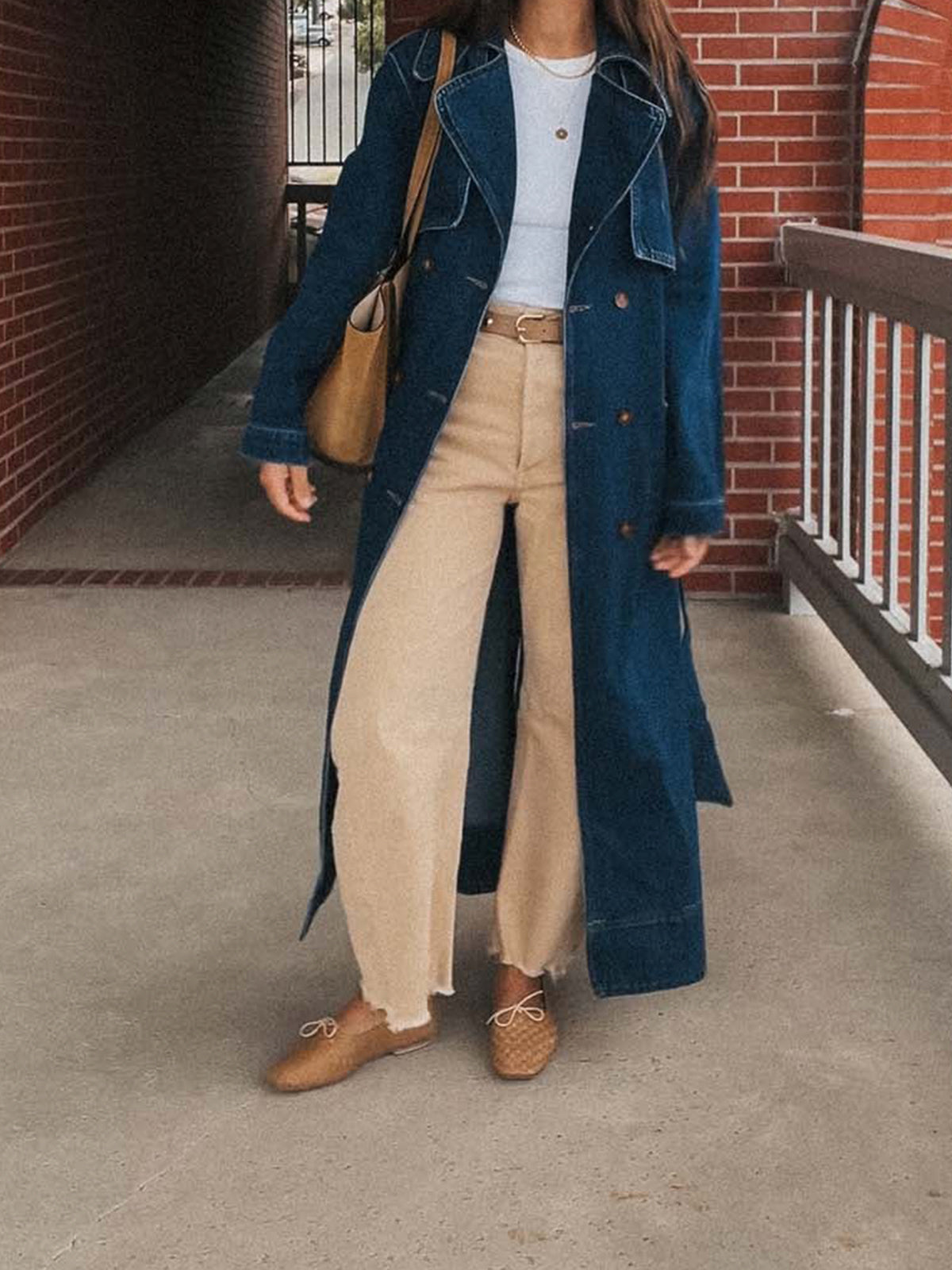 Vegan Leather Woven Square-Toe Bow Ballet Flats - Brown