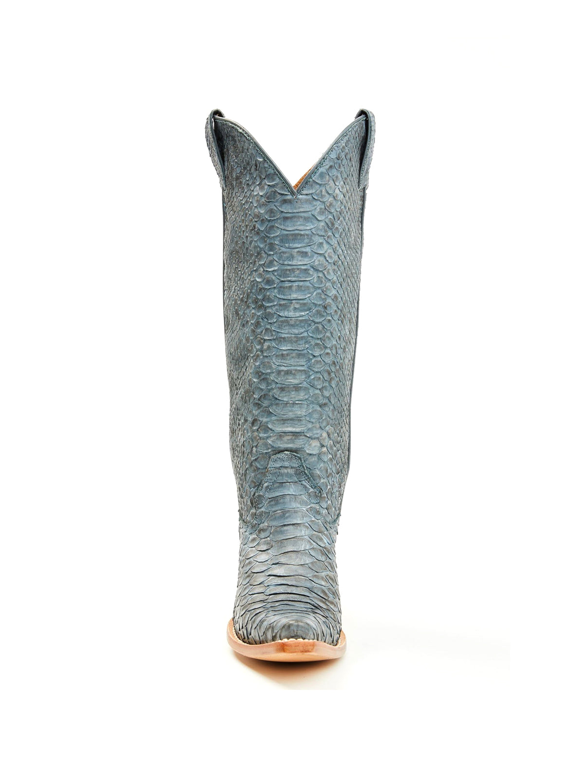 Turquoise Snakeskin Print Snip-Toe Sleek Wide Calf Knee High Cowgirl Boots