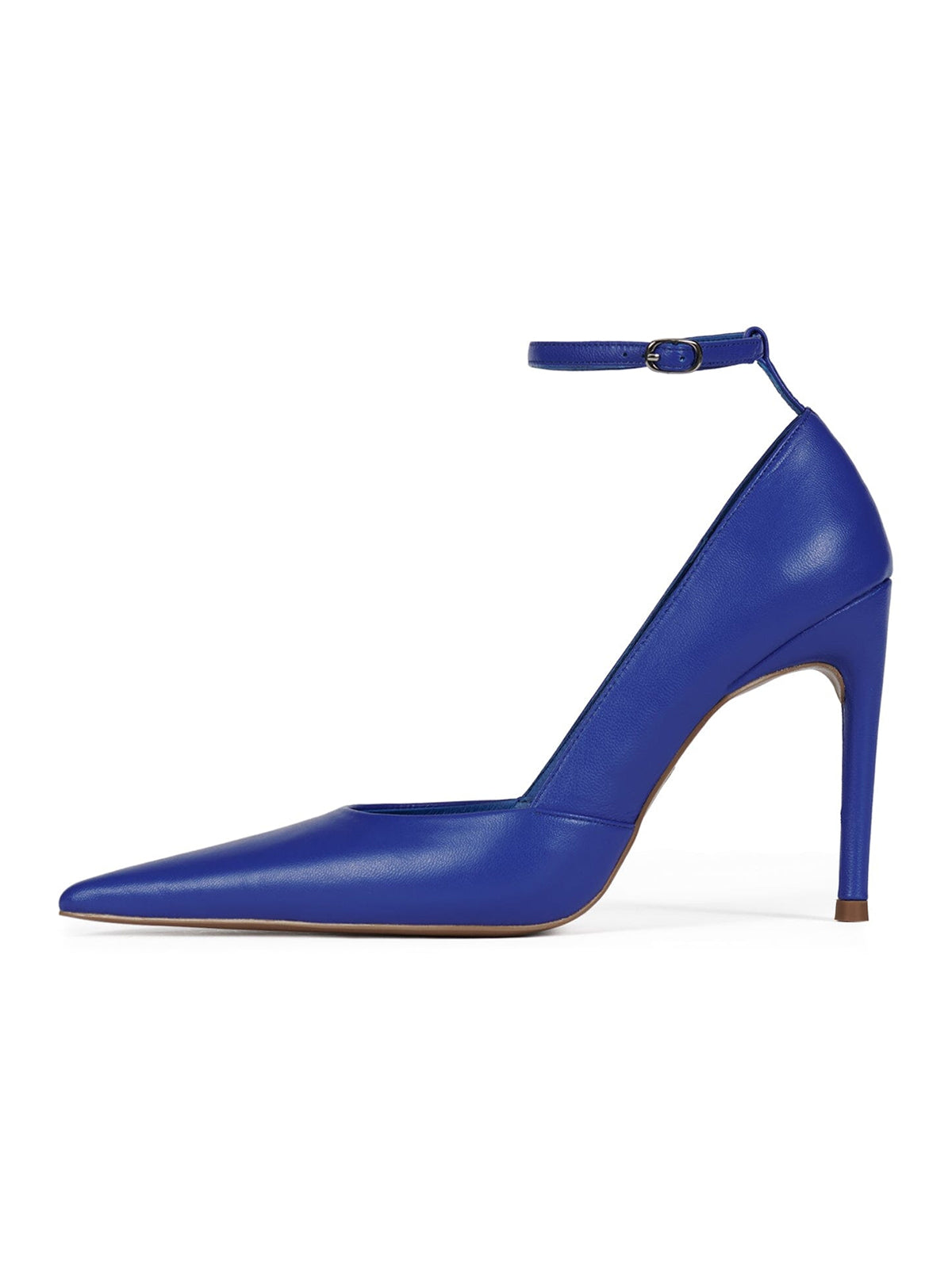 Blue Pointed-Toe Simple And Chic Ankle Strap Sleek High Heels