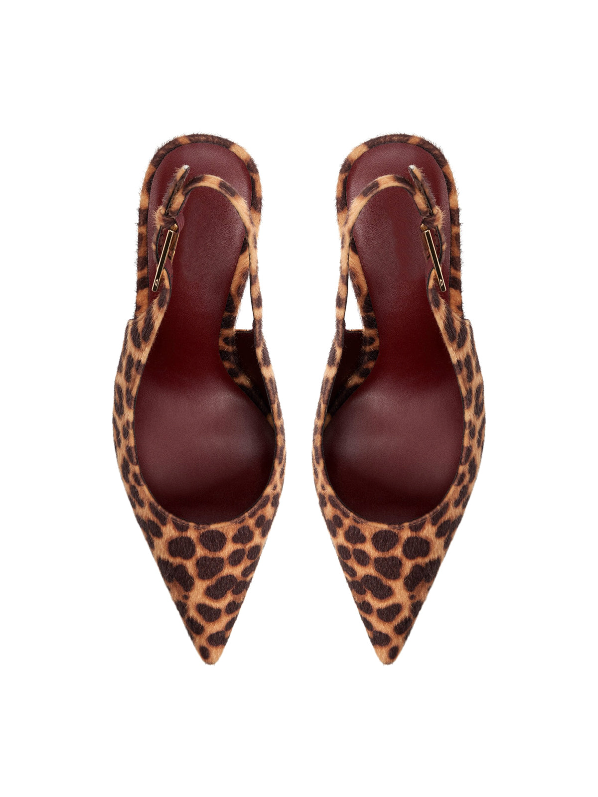 Leopard Faux Suede Pointed-Toe Classic Kitten Heels With Slingback