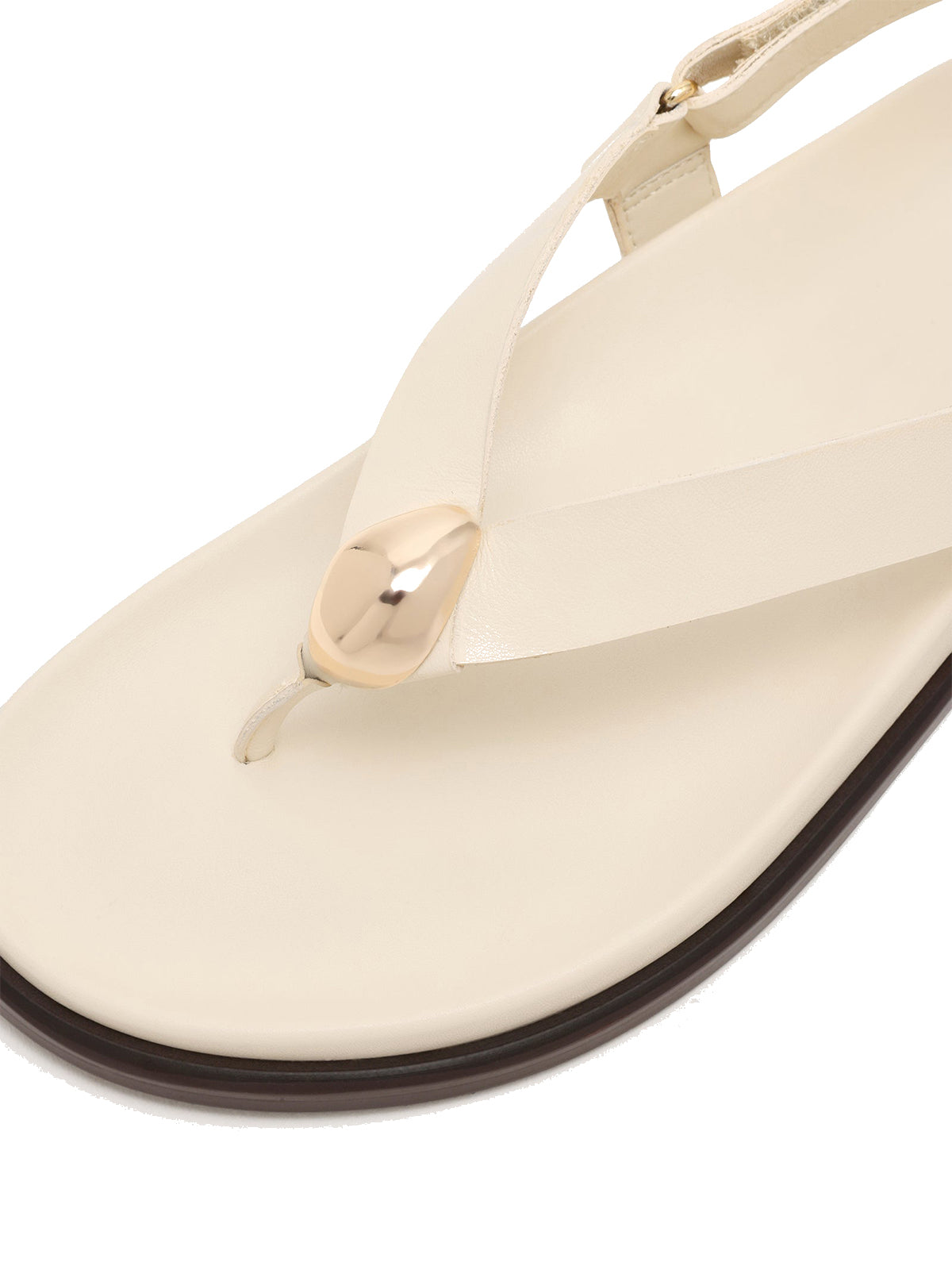 Bone Round-Toe Simple Slingback Flip-Flops Flats