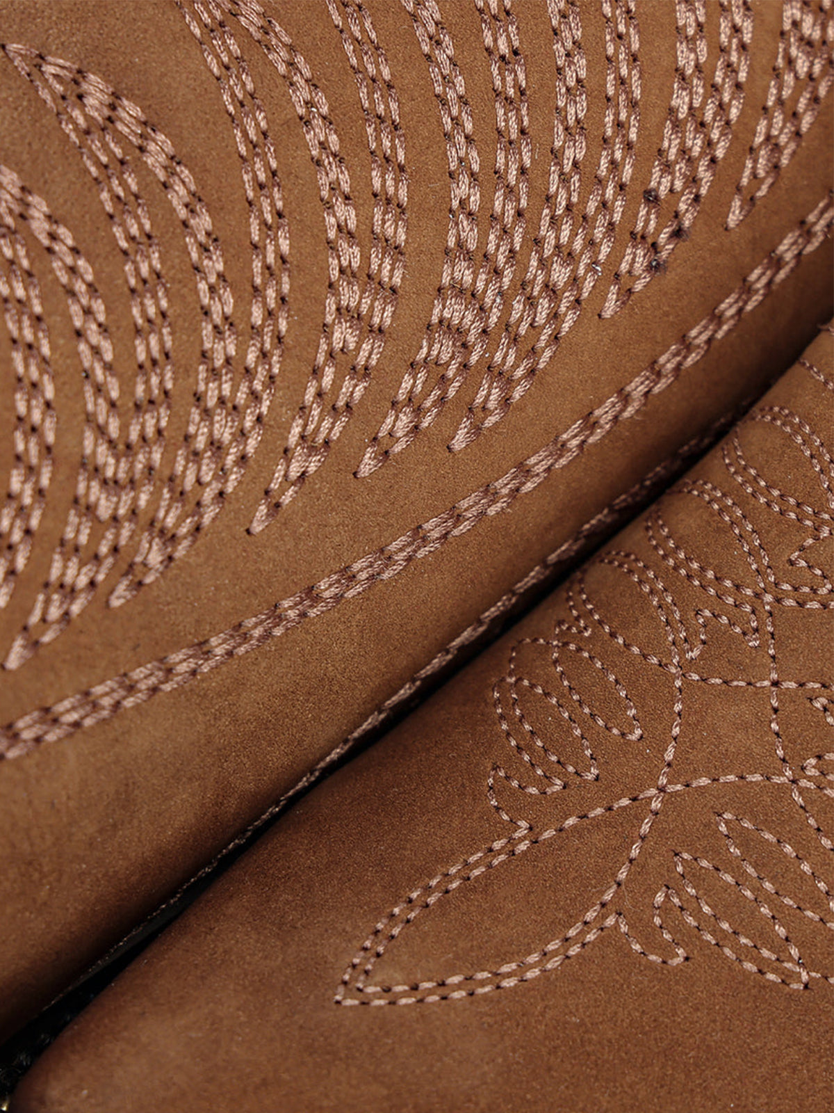 Dark Honey Snip-Toe Embroidery Side Woven Detail Full-Zip Knee High Cowgirl Boots