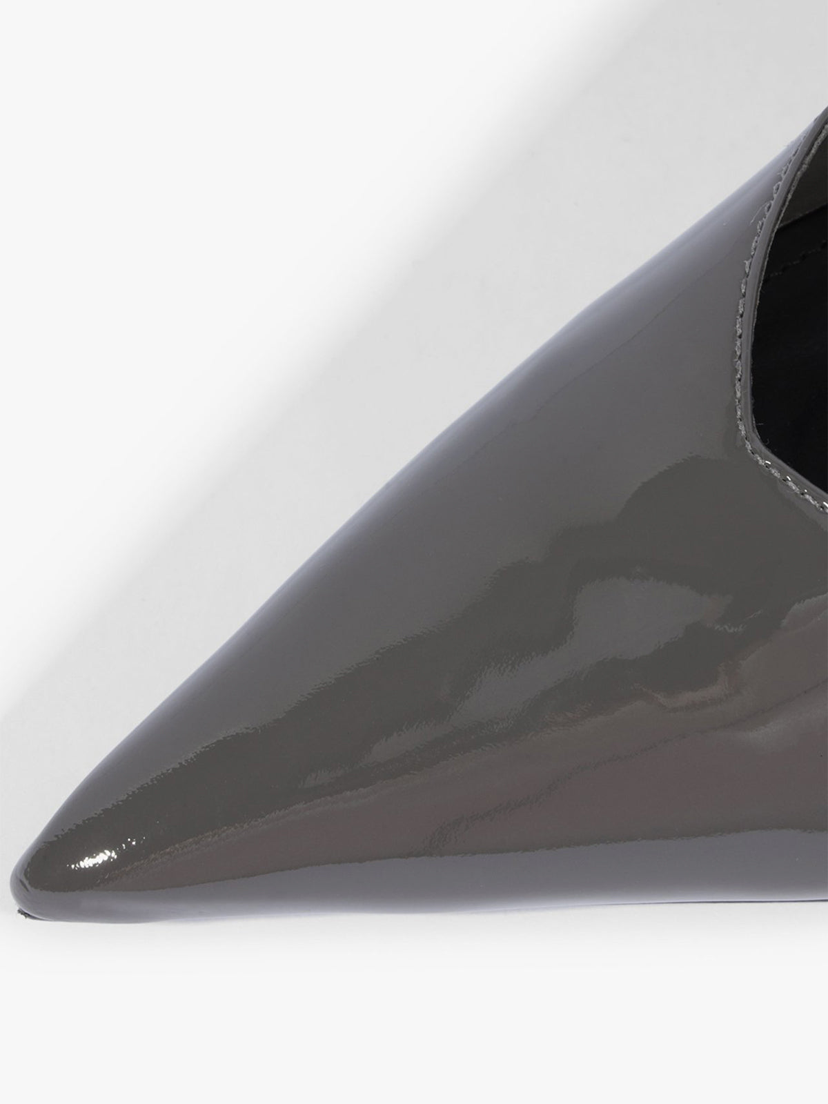 Slingback Pointed-Toe Simple Kitten Heels - Patent Gray