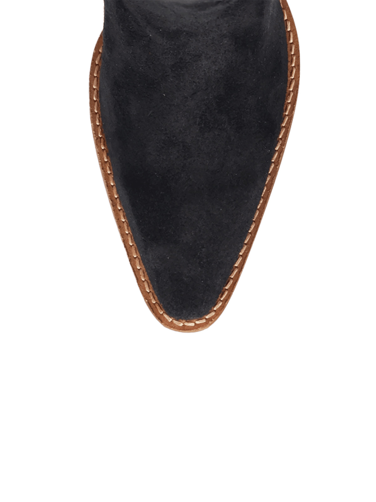 Black Faux Suede Snip-Toe Full Studs Back Fringe Ankle Cowgirl Boots