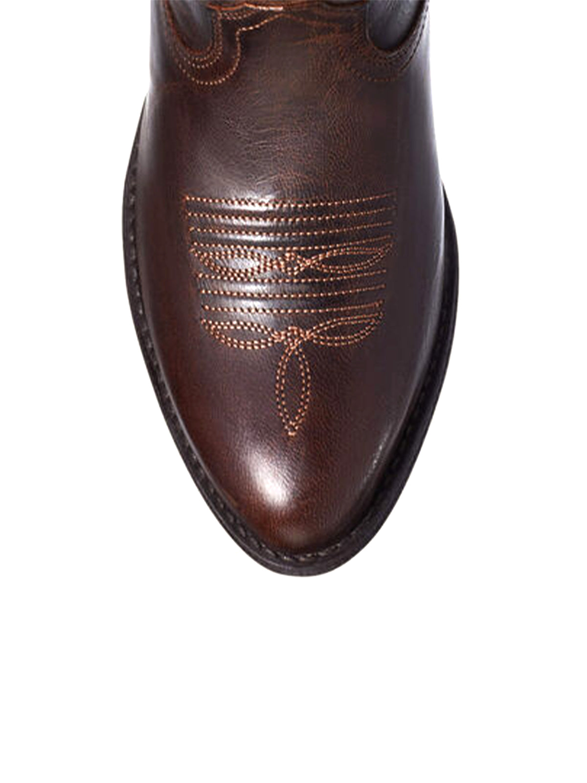 Burgundy brown Almond-Toe Stitch Cowgirl Short Ankle Western Boots