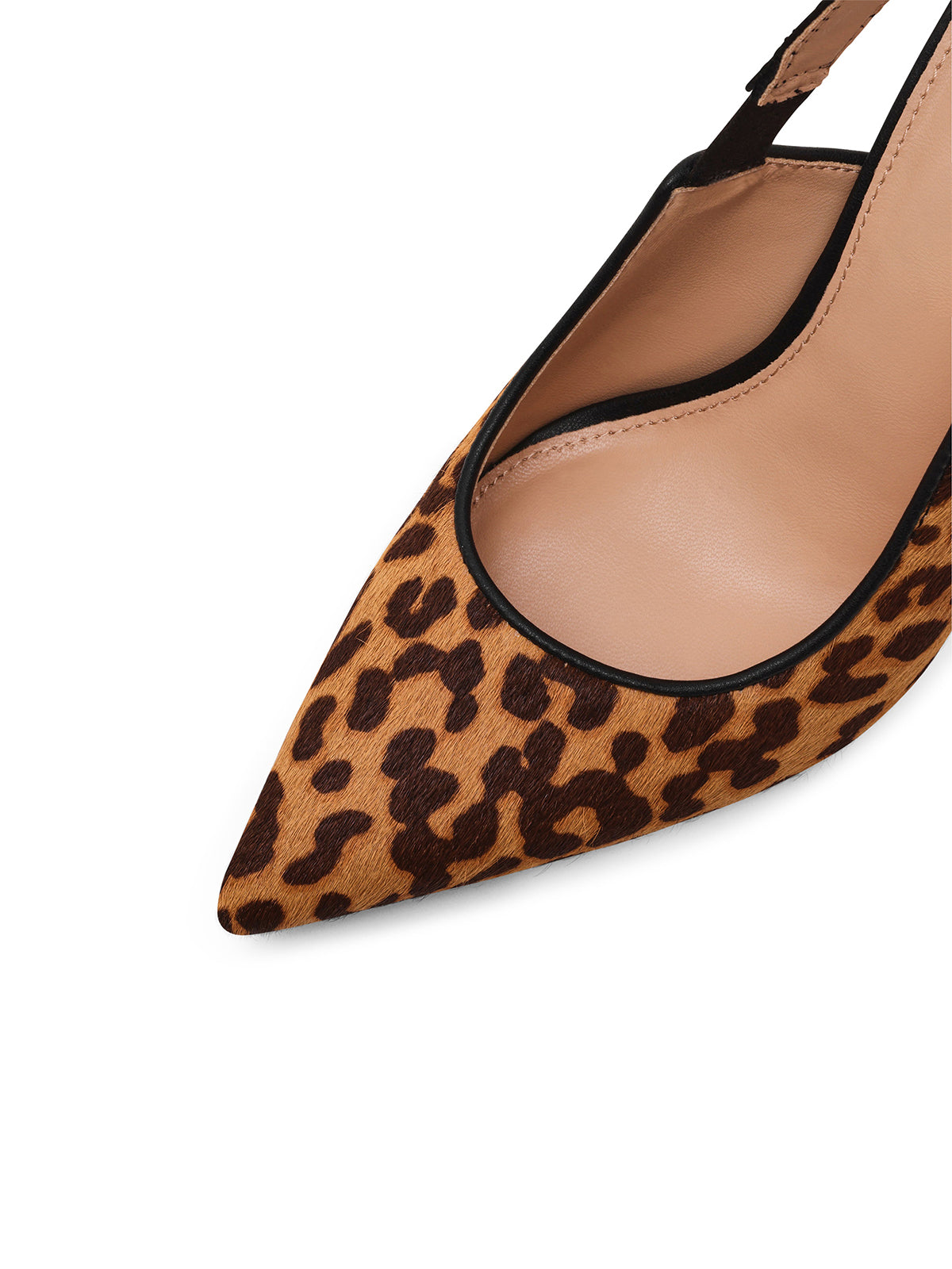 Leopard Print Pointed-Toe Slingback With Bow High Heels