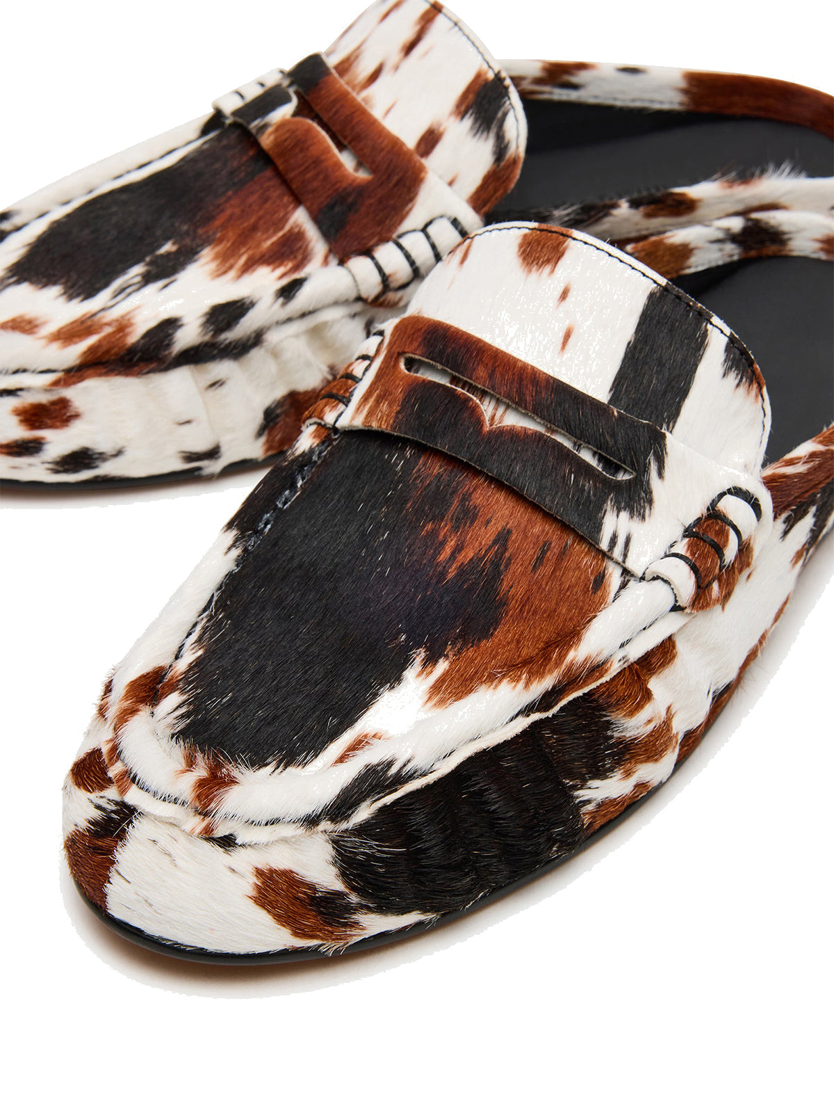 Cow Print Round-Toe Stylish Slip-On Flats