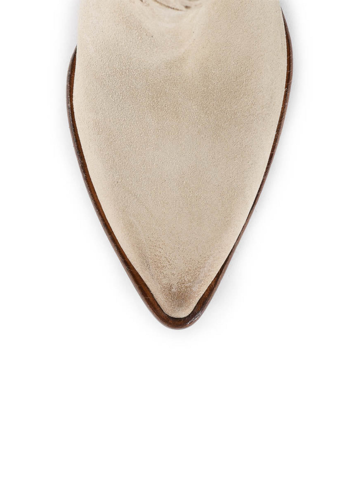 Sand Faux Suede Pointed-Toe Chic Cutout Ankle Cowgirl Boots