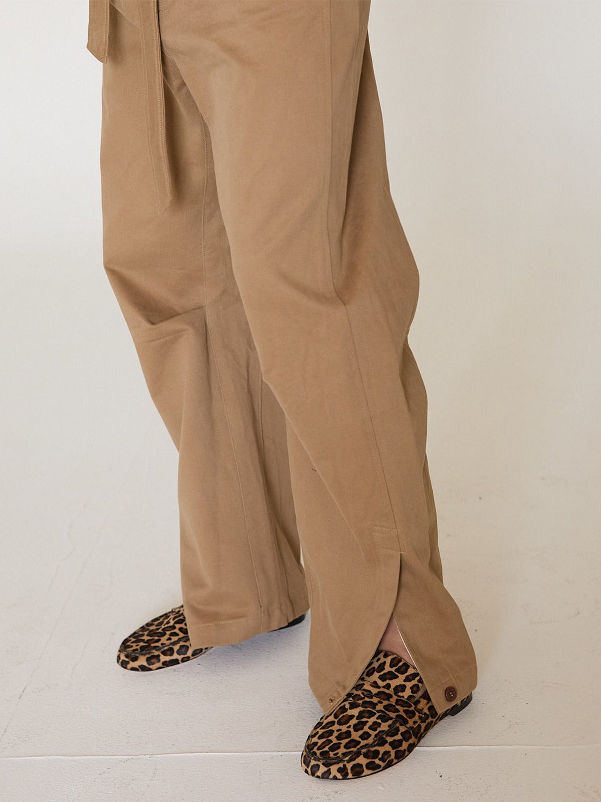 Leopard Pony Hair Vegan Leather Round-Toe Slip-On Chic Flats