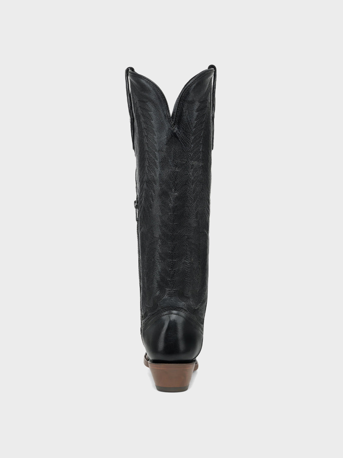 Black Sleek Snip-Toe Chic Embroidery Half-Zip Knee High Cowgirl Boots