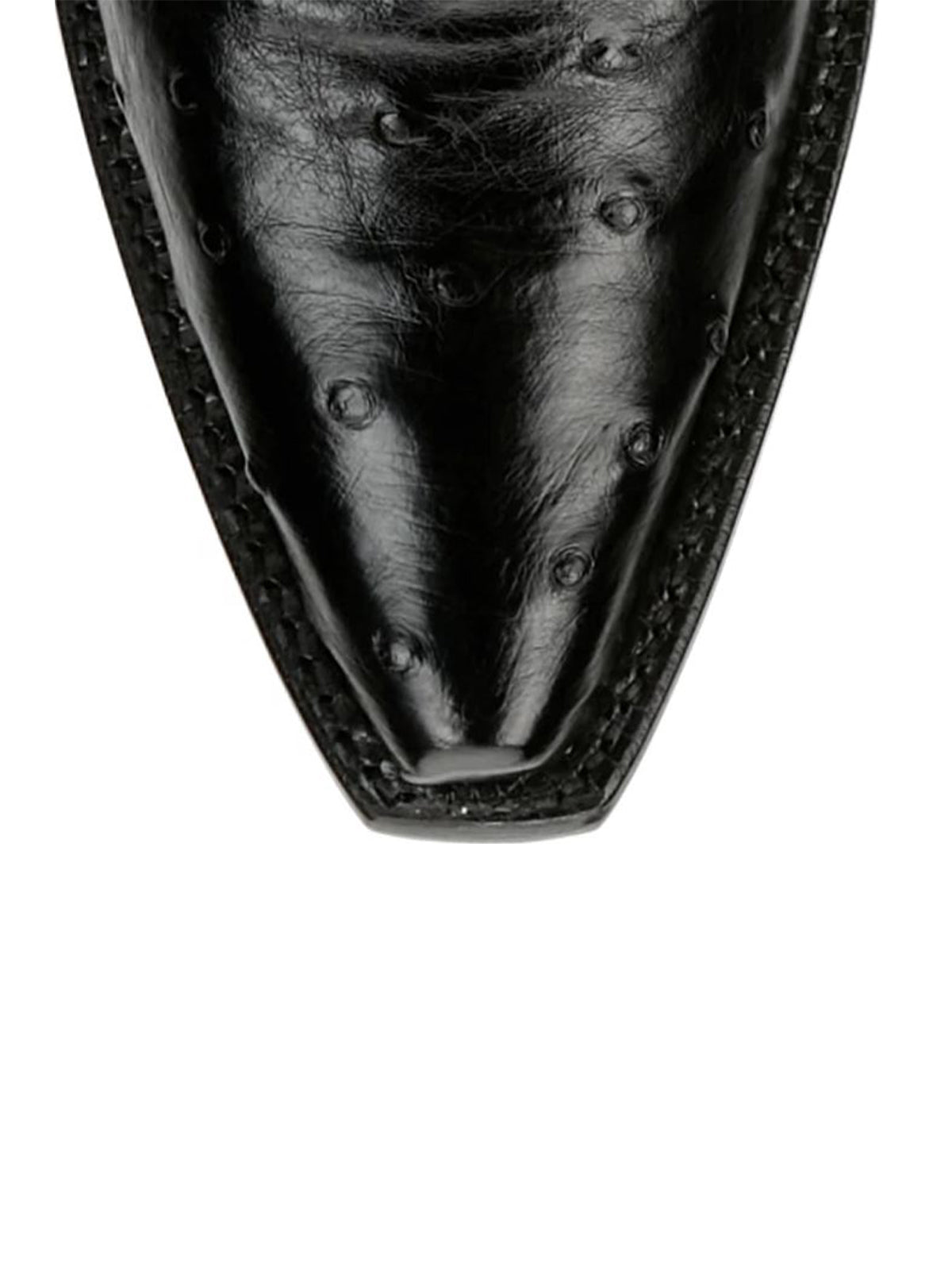 Black Ostrich Print Snip-Toe Western Stitch Knee High Cowgirl Boots