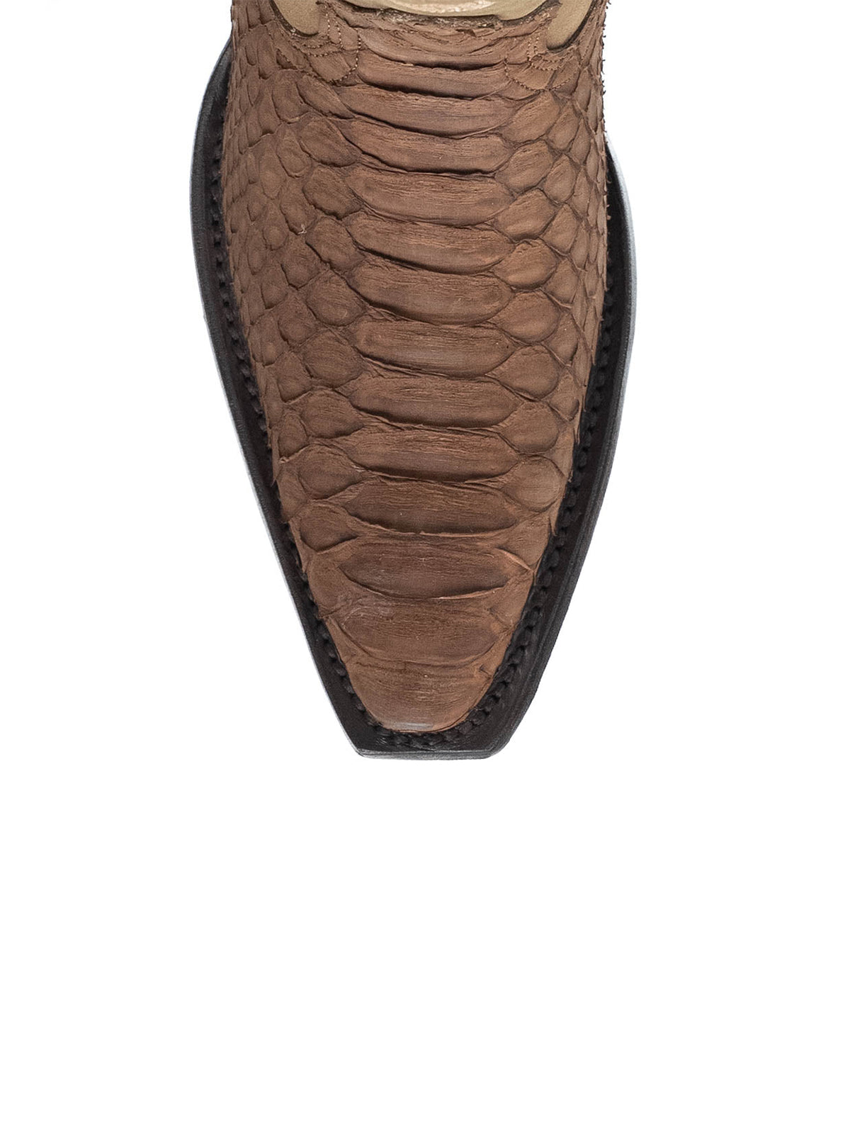 Khaki Brown Snakeskin Print And Vegan Leather Snip-Toe Embroidery Half-Zip Knee High Cowgirl Boots